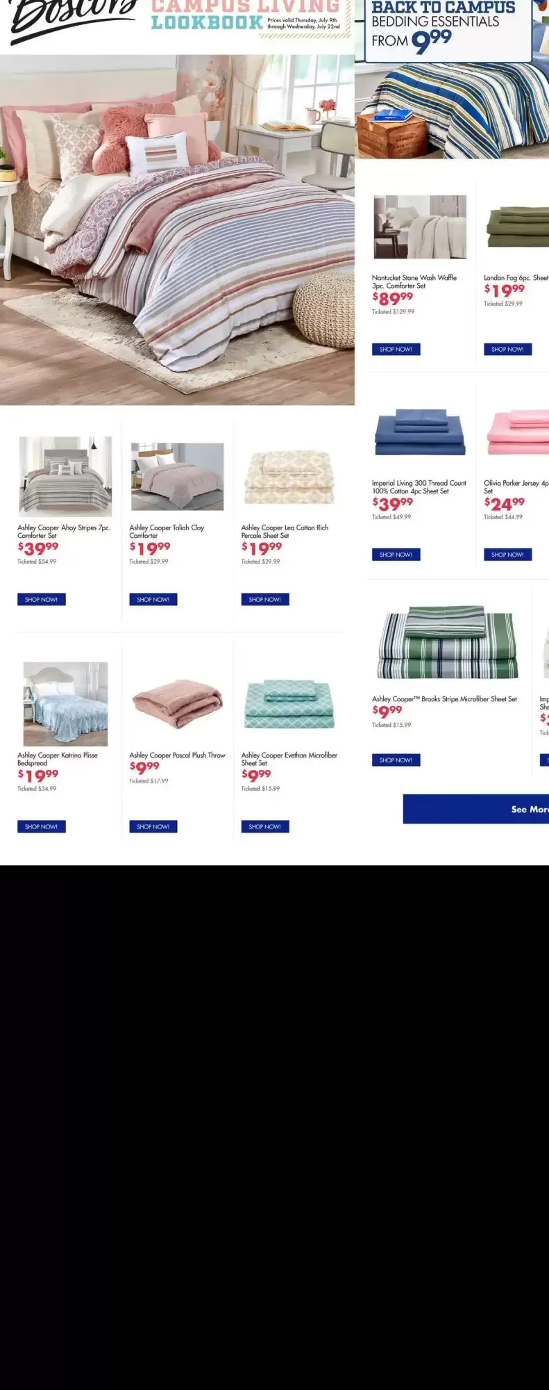 Boscov's Campus Living Lookbook: Back to Campus Bedding Essentials
