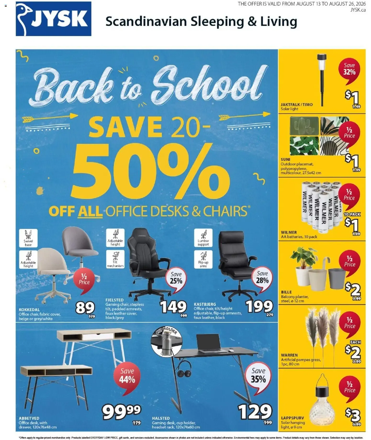 JYSK - Back to School: Ahorra 20-50% en escritorios y sillas de oficina from August 13 to August 26 2026 - flyer page 1