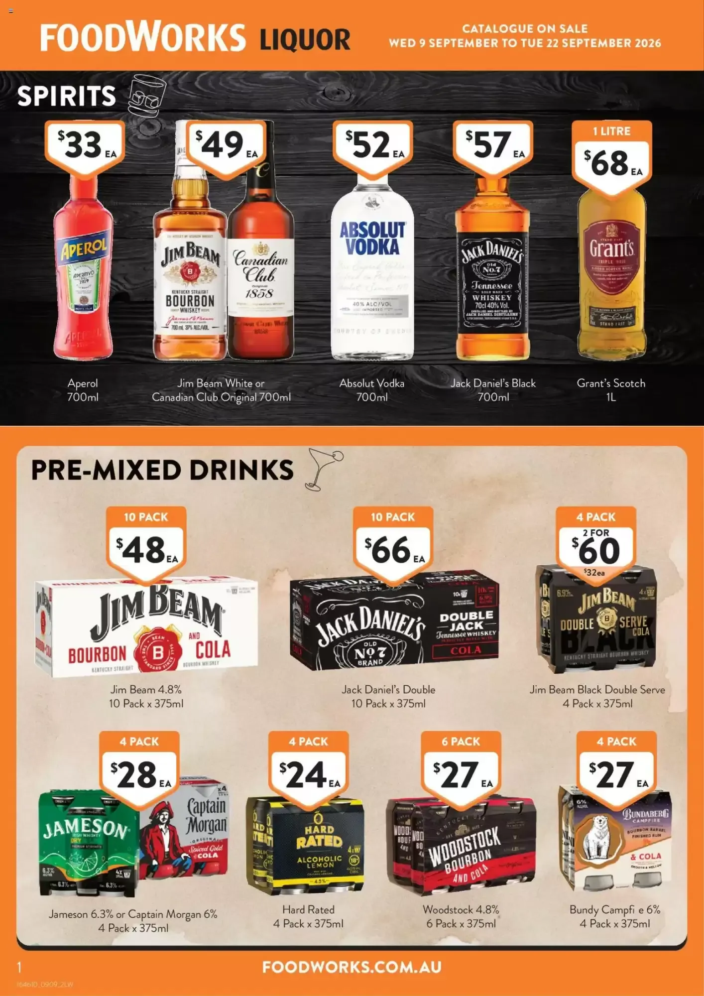 Foodworks Liquor Catalogue - Catalogue valid from 9 September to 22 September 2026 - page 1