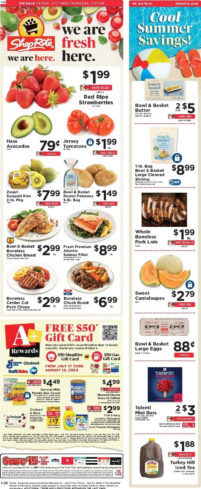 Weekly promotion Current ShopRite leaflet valid from Friday 07/17/2026 to Thursday 07/23/2026 spanning from July 17 to July 23 2026 - Page 1 for Catalogue 365