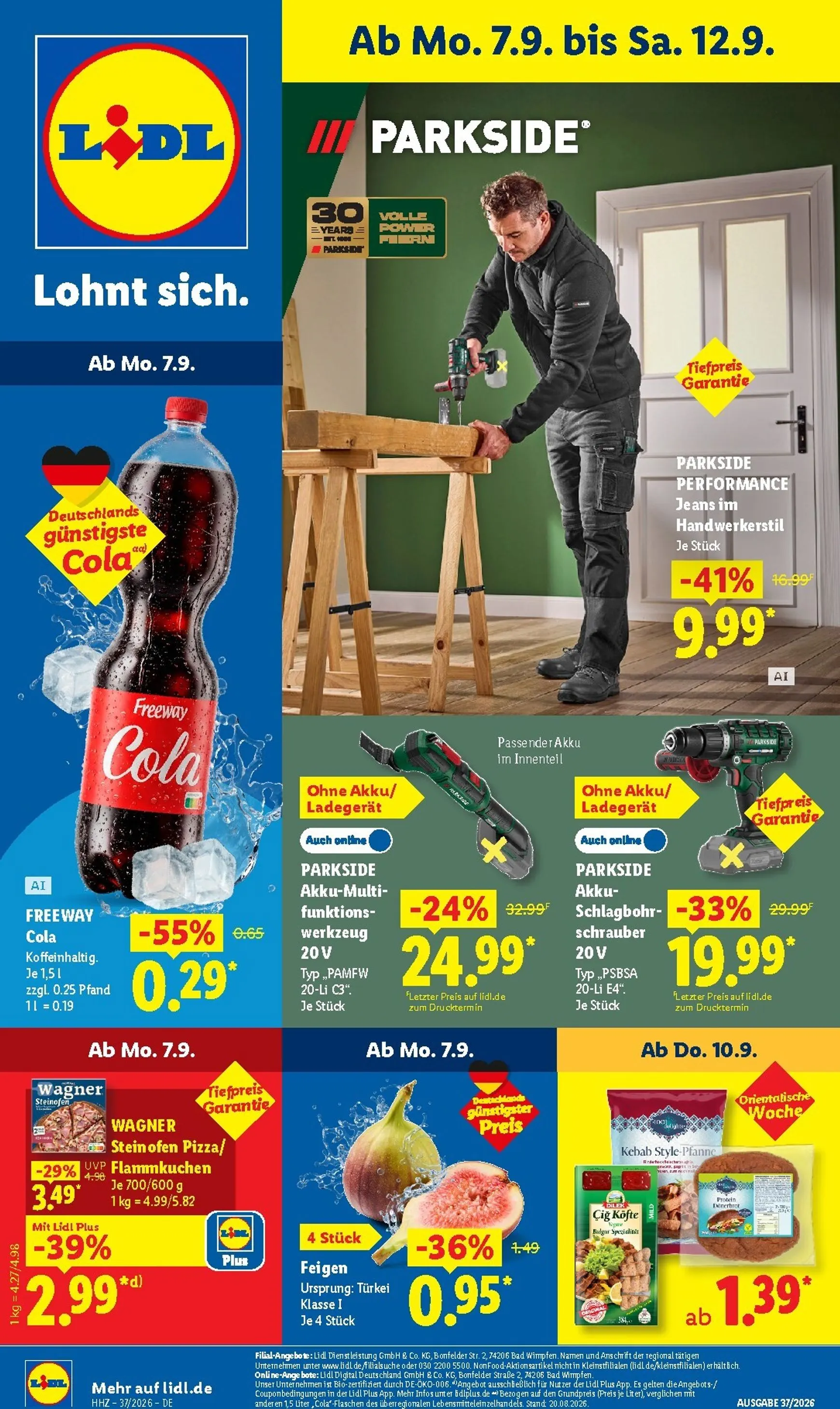 Lidl Prospekt – von Montag 07.09.2026 bis Samstag 12.09.2026 von 7. September bis 12. September 2026 - Prospekt seite 1