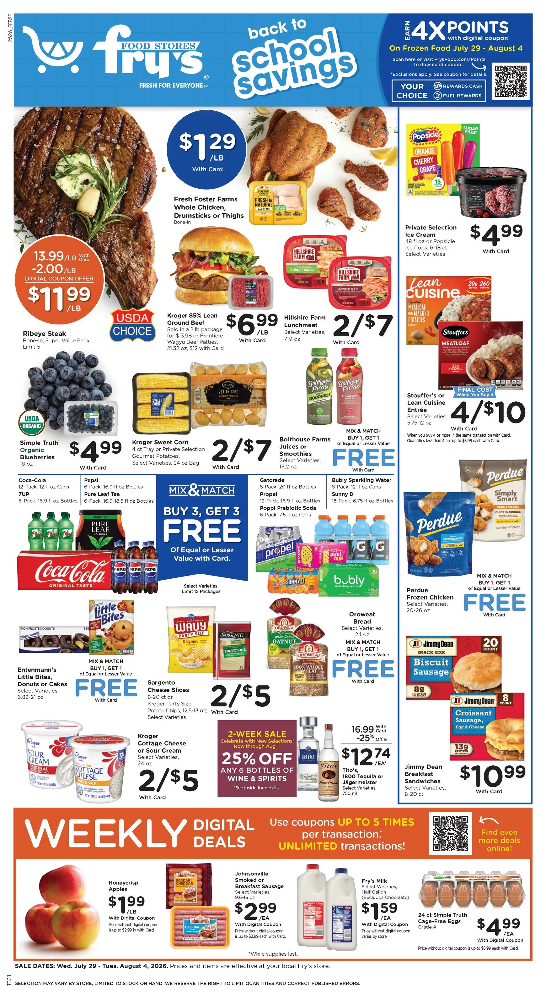 Current Fry's Food Stores leaflet valid from Wednesday 07/29/2026 to Tuesday 08/04/2026