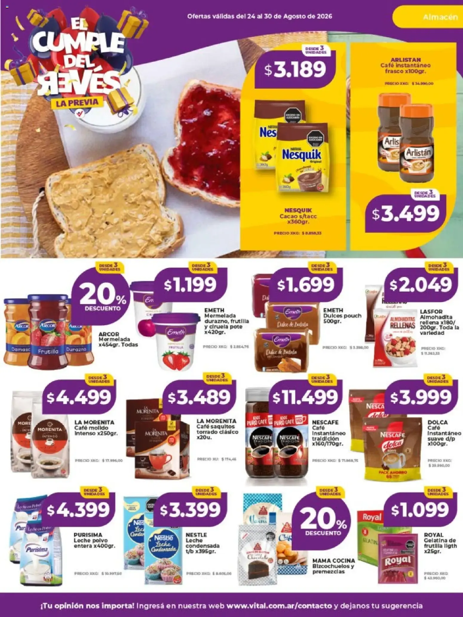 Ofertas de Vital Supermayorista - El Cumple del Revés - Ofertas 24 de agosto al 30 de agosto 2026 - Página 19 del catálogo