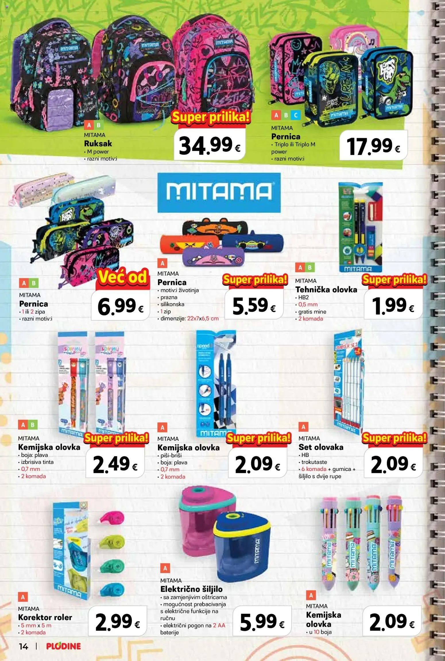 Katalog Plodine: Spremni za školu, uz velike uštede! od 13. kolovoza do 23. rujna 2026. - Pregled Stranica 14