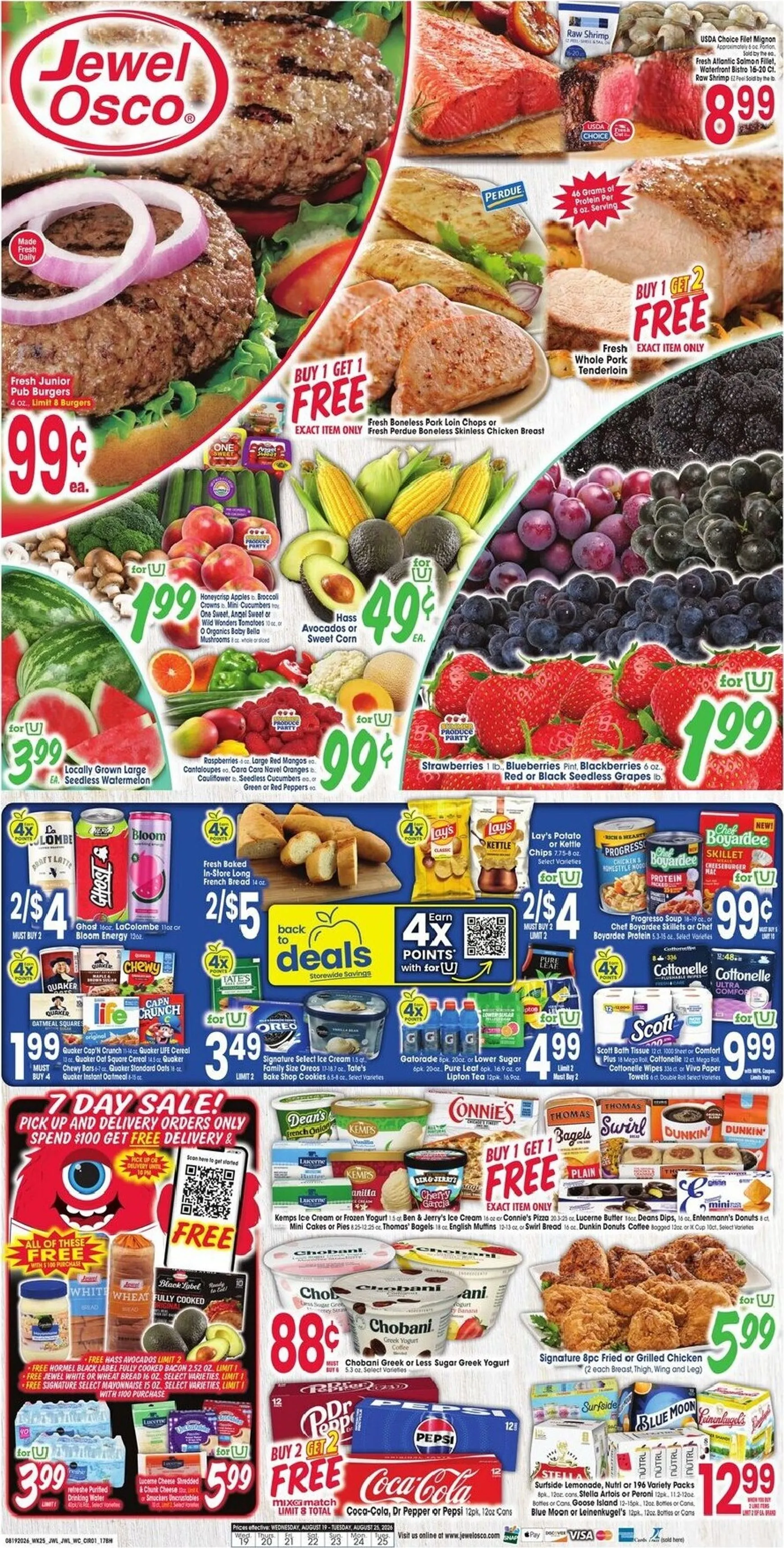 Weekly promotion Current Jewel-Osco leaflet valid from Wednesday 08/19/2026 to Tuesday 08/25/2026 spanning from August 19 to August 25 2026 - Page 1 for Catalogue 365