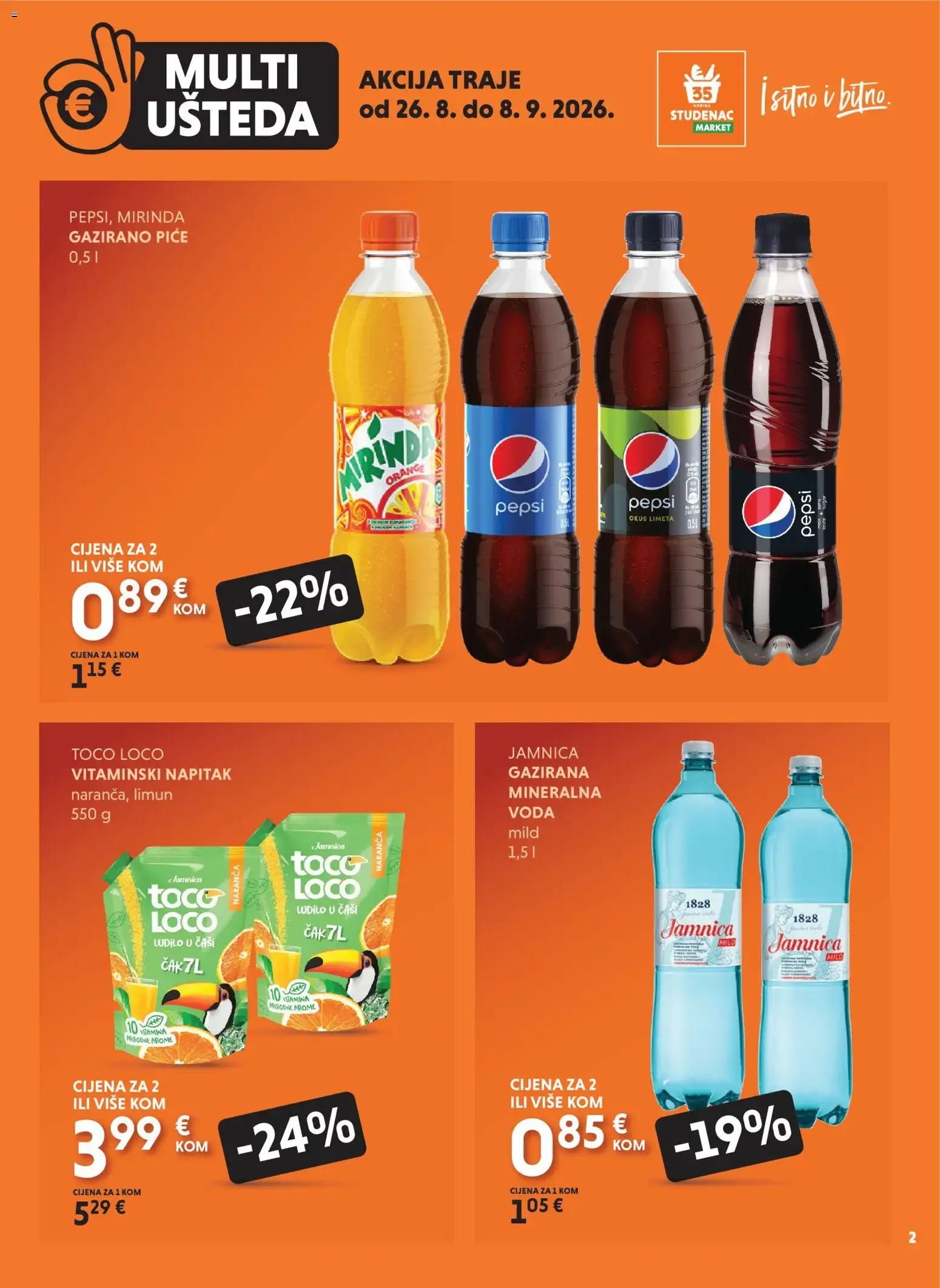 Katalog Studenac Multi Ušteda novi od 26.08.2026 na listanje > letak digitalni od 26. kolovoza do 8. rujna 2026. - Pregled Stranica 2
