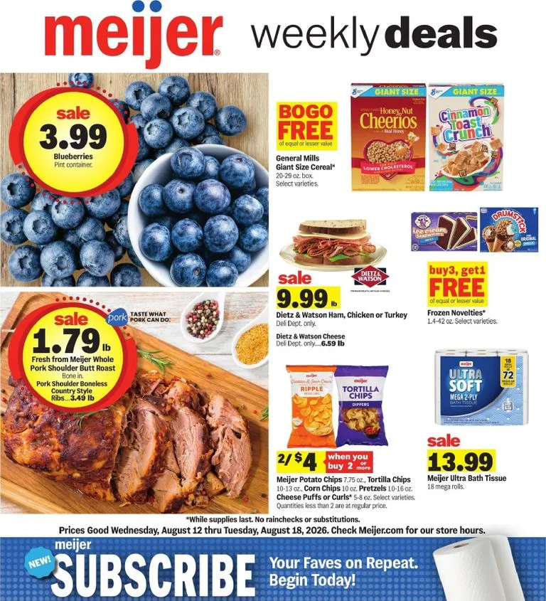 Weekly ad Meijer Weekly Deals from August 12 to August 18 2026 - Page 1