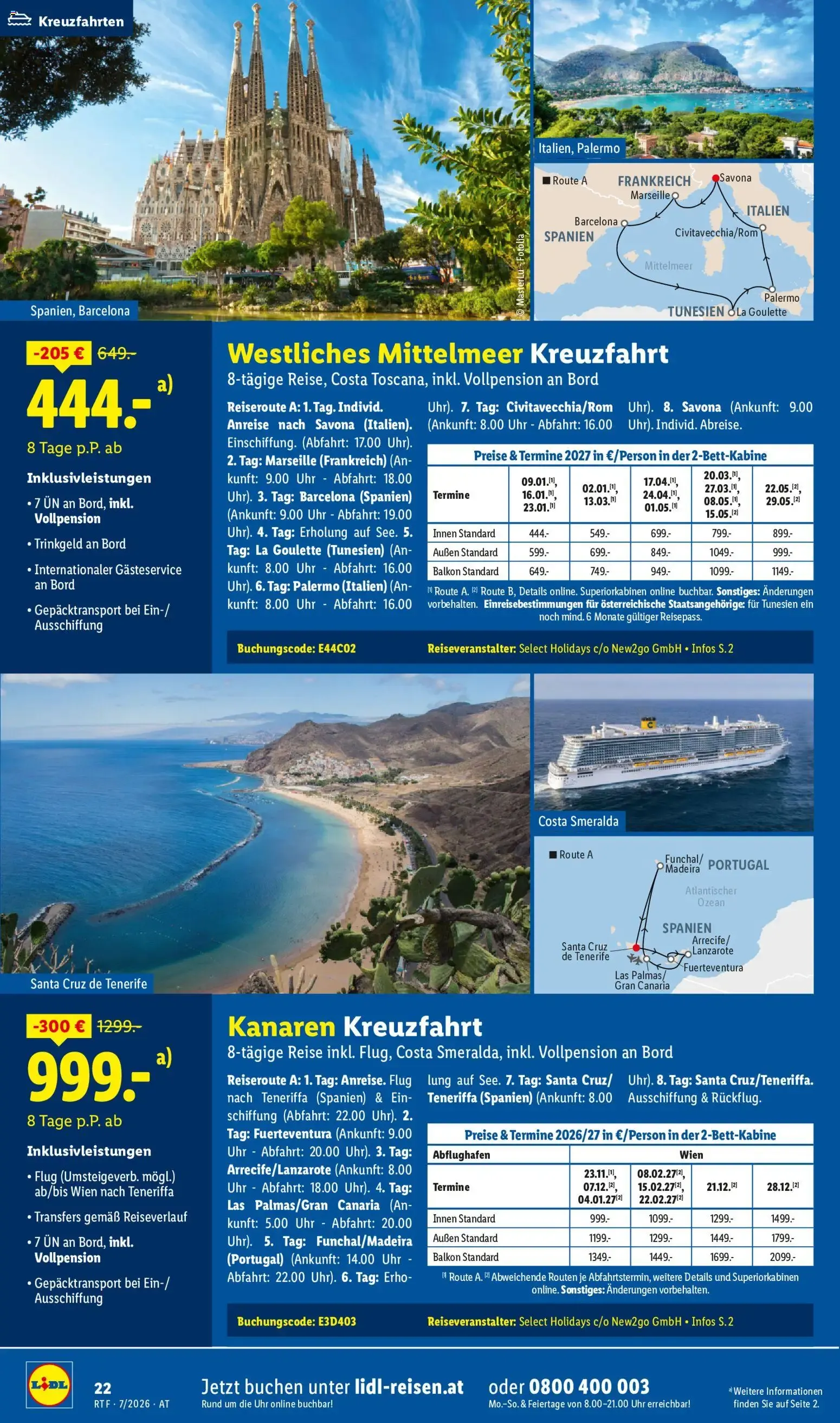 Lidl Juli/August Reise - Highlights ab 15.07.2026 - Angebote ab donnerstag von 15. Juli bis 15. August 2026 - Flugblätt seite  22
