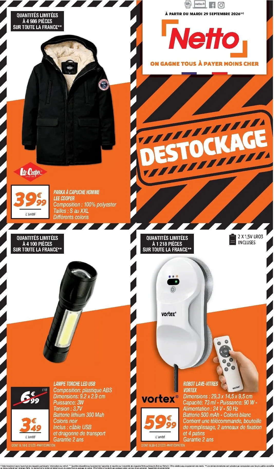 Current Netto - Destockage Octobre leaflet valid from du mardi 29/09/2026 to du samedi 31/10/2026 du 29 septembre au 31 octobre 2026 - Catalogue page 1