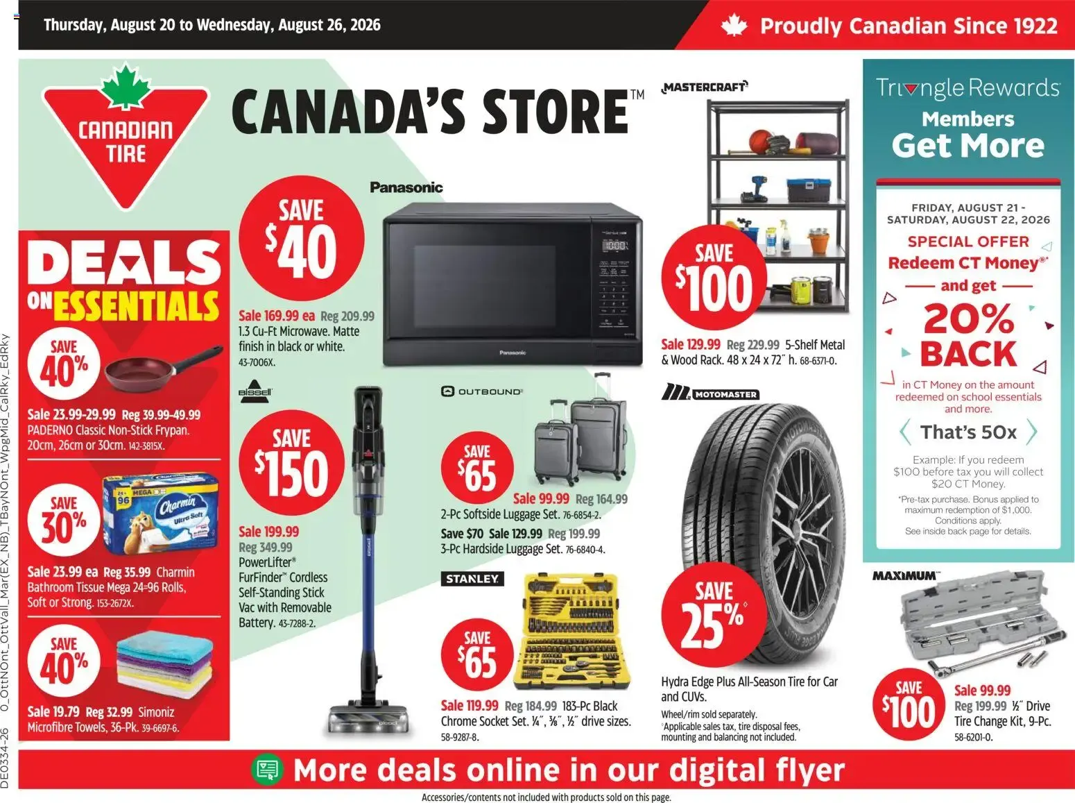 Canadian Tire weekly flyer from Aug 20, 2026 > weekly specials & deals from August 20 to August 26 2026 - flyer page 1