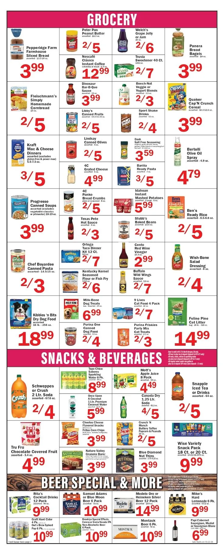 Weekly promotion Food Bazaar Supermarket Flyer spanning from October 22 to October 28 2026 - Page 2 for Catalogue 365