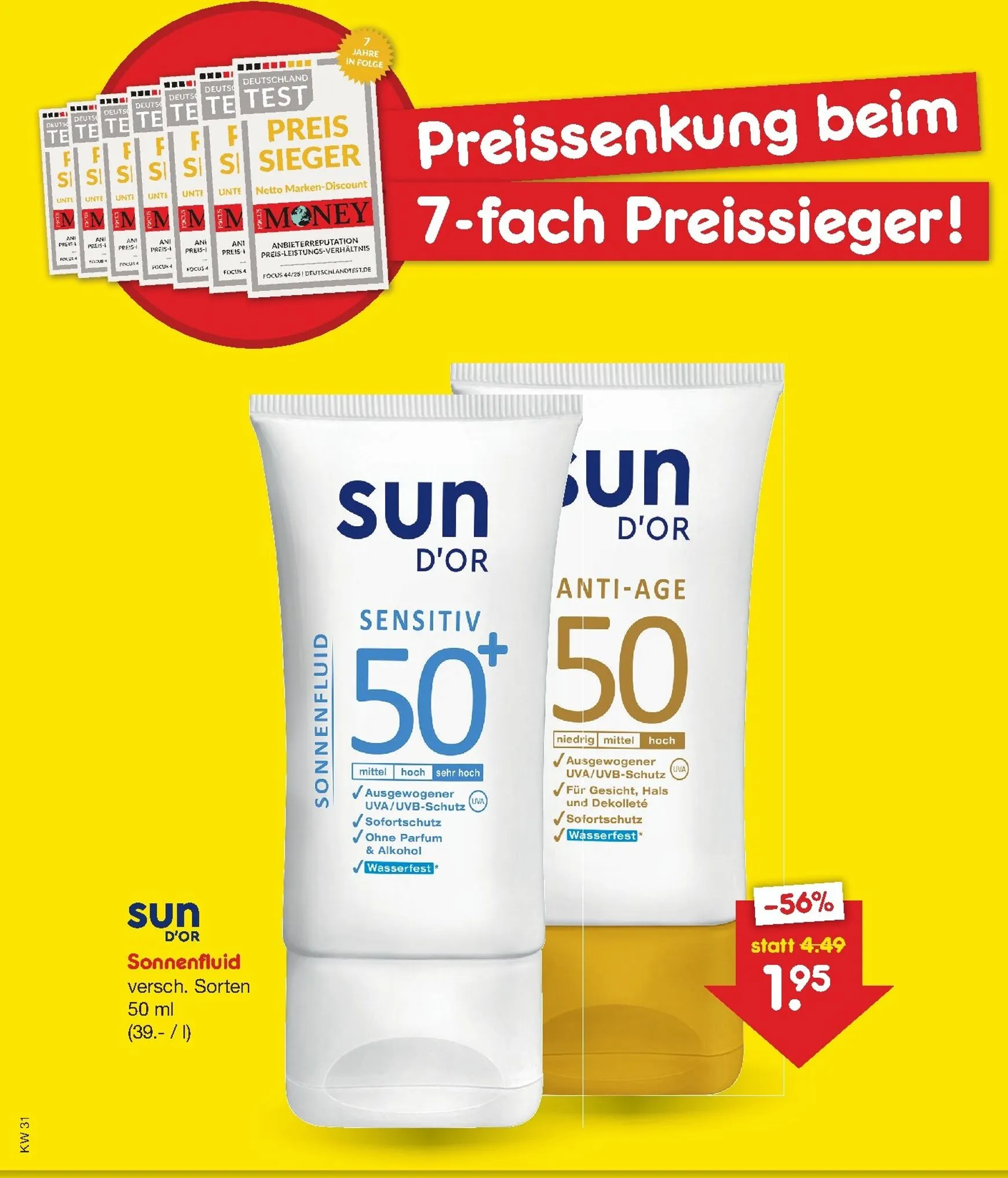 Netto Marken-Discount: Preissenkung beim 7-fach Preissieger! von 31. Juli bis 9. August 2026 - Prospekt seite 1