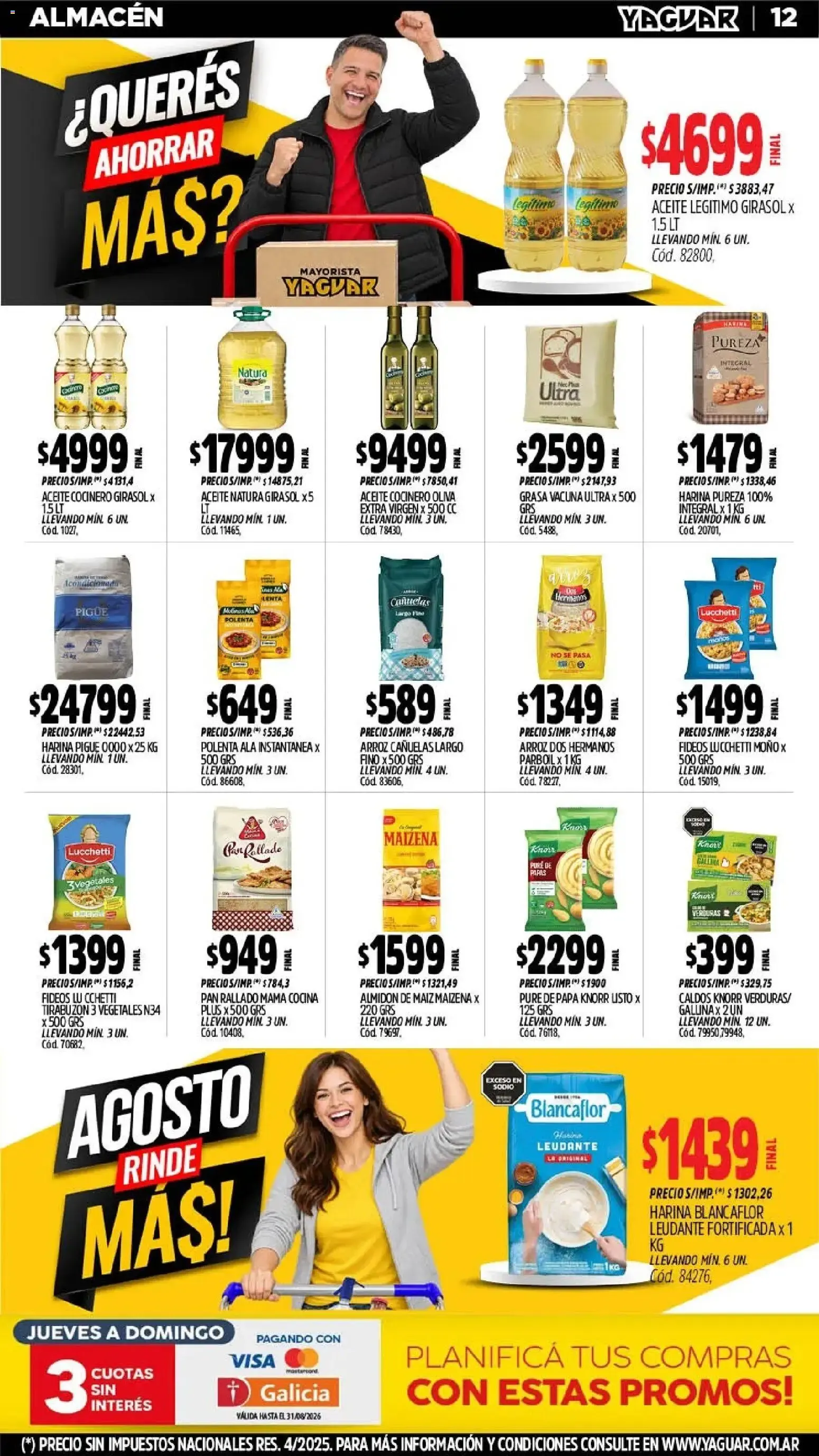 Ofertas de Mayorista Yaguar Agosto Rinde Más! 24 de agosto al 30 de agosto 2026 - Página 12 del catálogo