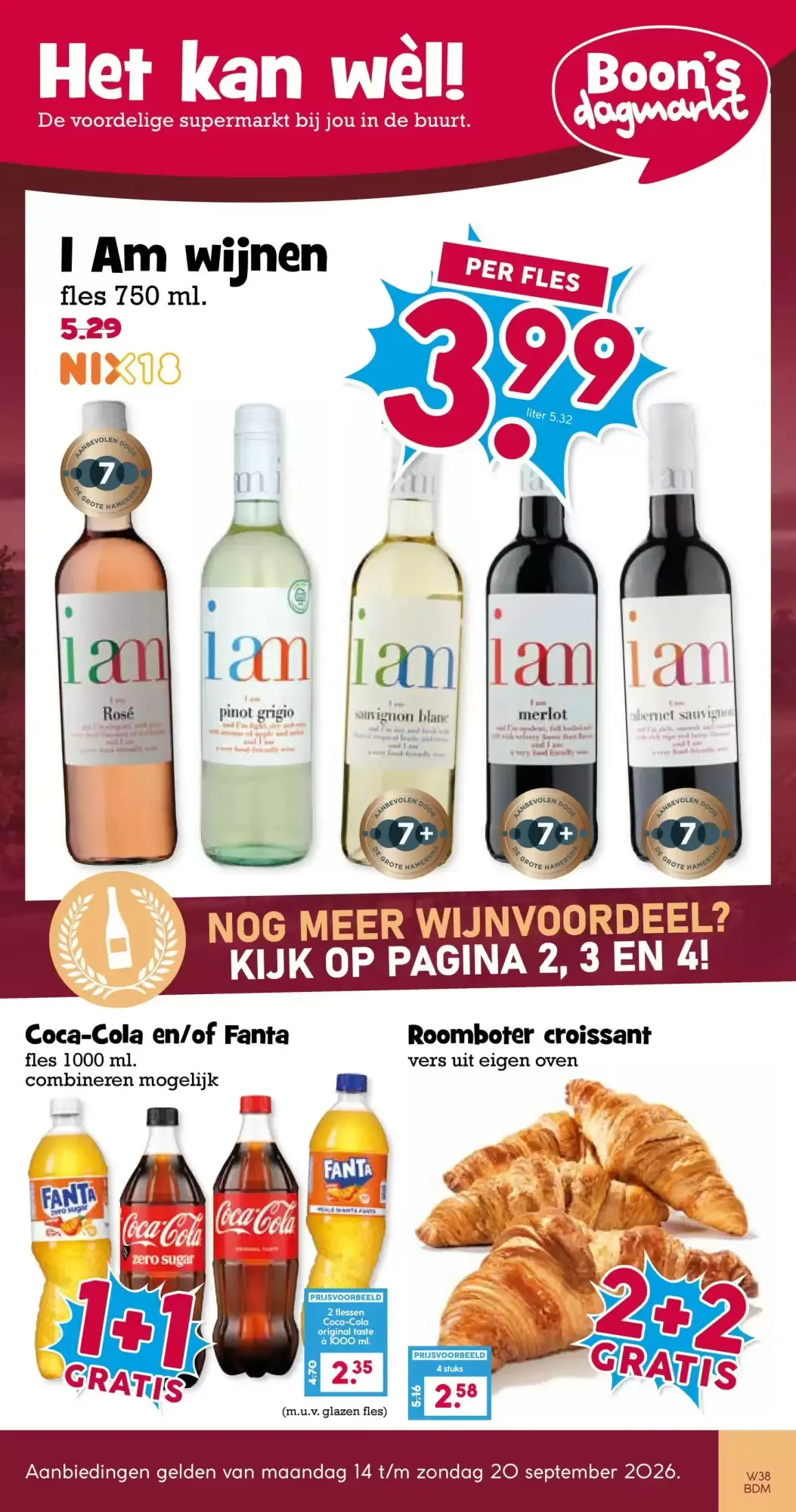 Boon`s Markt folder week 38 van 14 september tot 20 september 2026 - Folder pagina 1