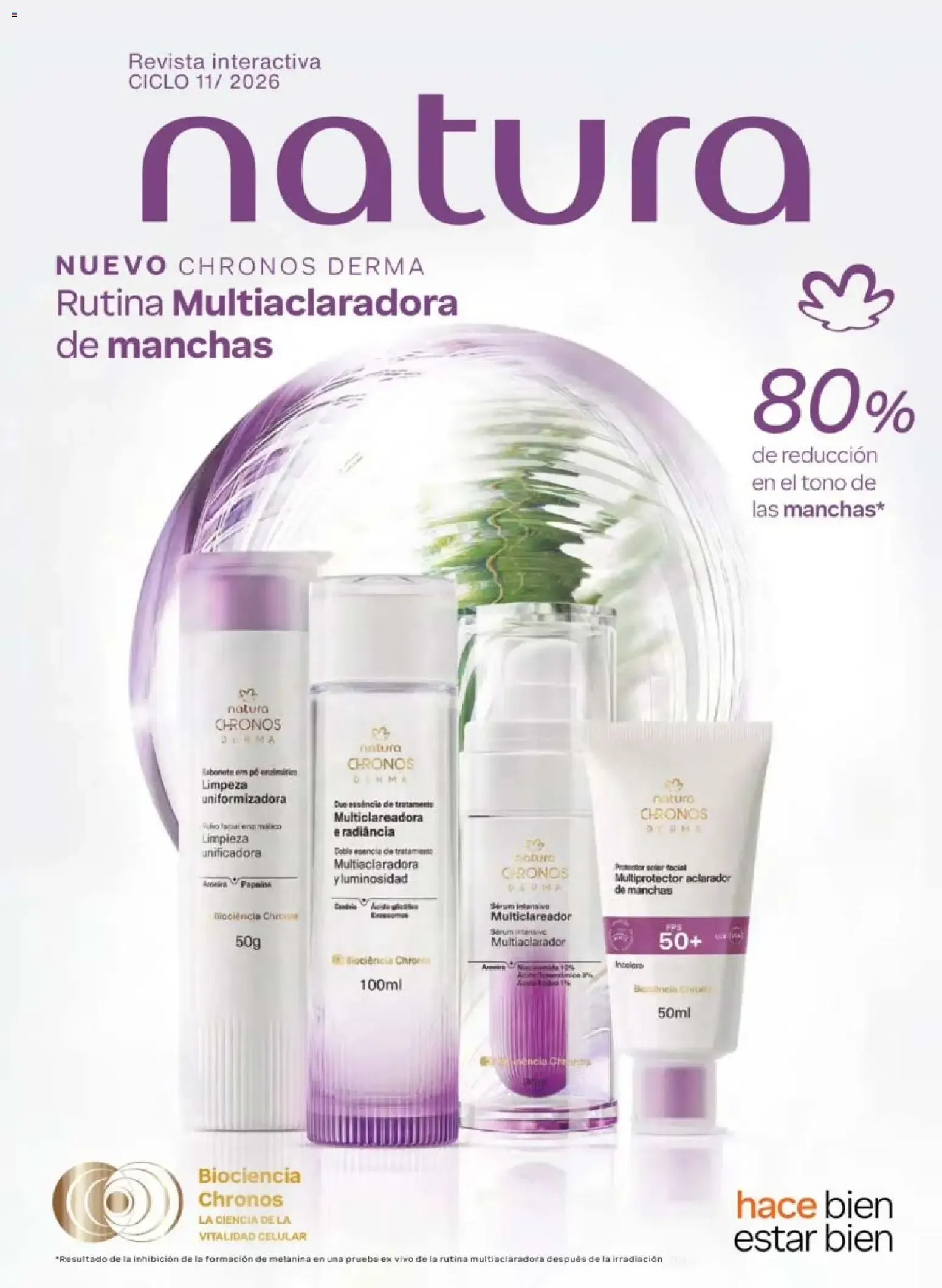 Catálogo de Natura Chronos Derma: Rutina Multiaclaradora de manchas - Ciclo 11/2026 10 de julio al 19 de agosto 2026 - Pagina 1