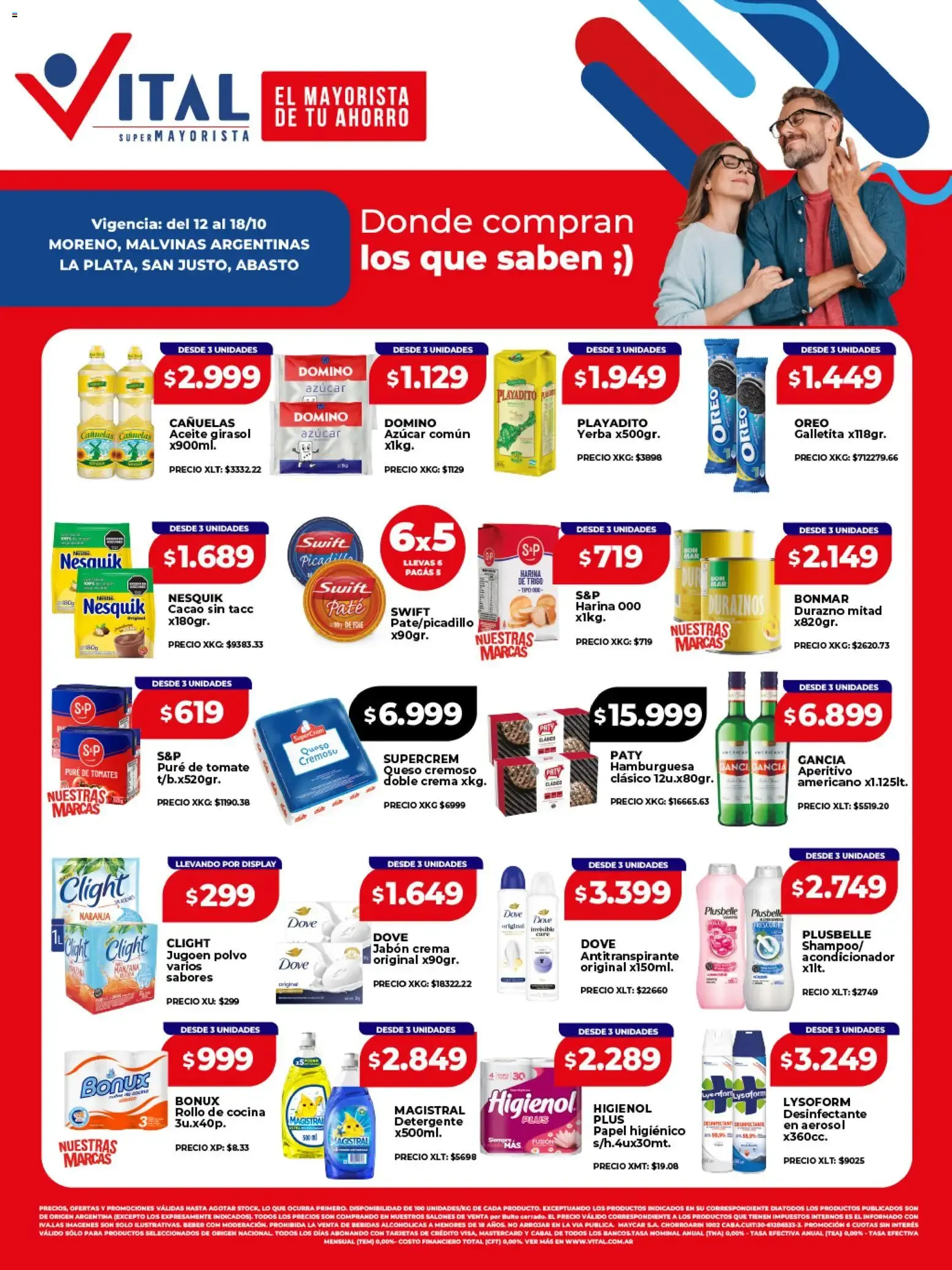 Ofertas de VITAL SUPERMAYORISTA EL MAYORISTA DE TU AHORRO 12 de octubre al 18 de octubre 2026 - Página 1 del catálogo