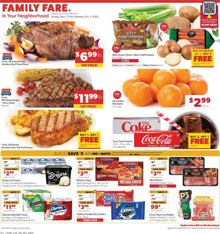 Current Family Fare leaflet valid from Sunday 09/27/2026 to Saturday 10/03/2026