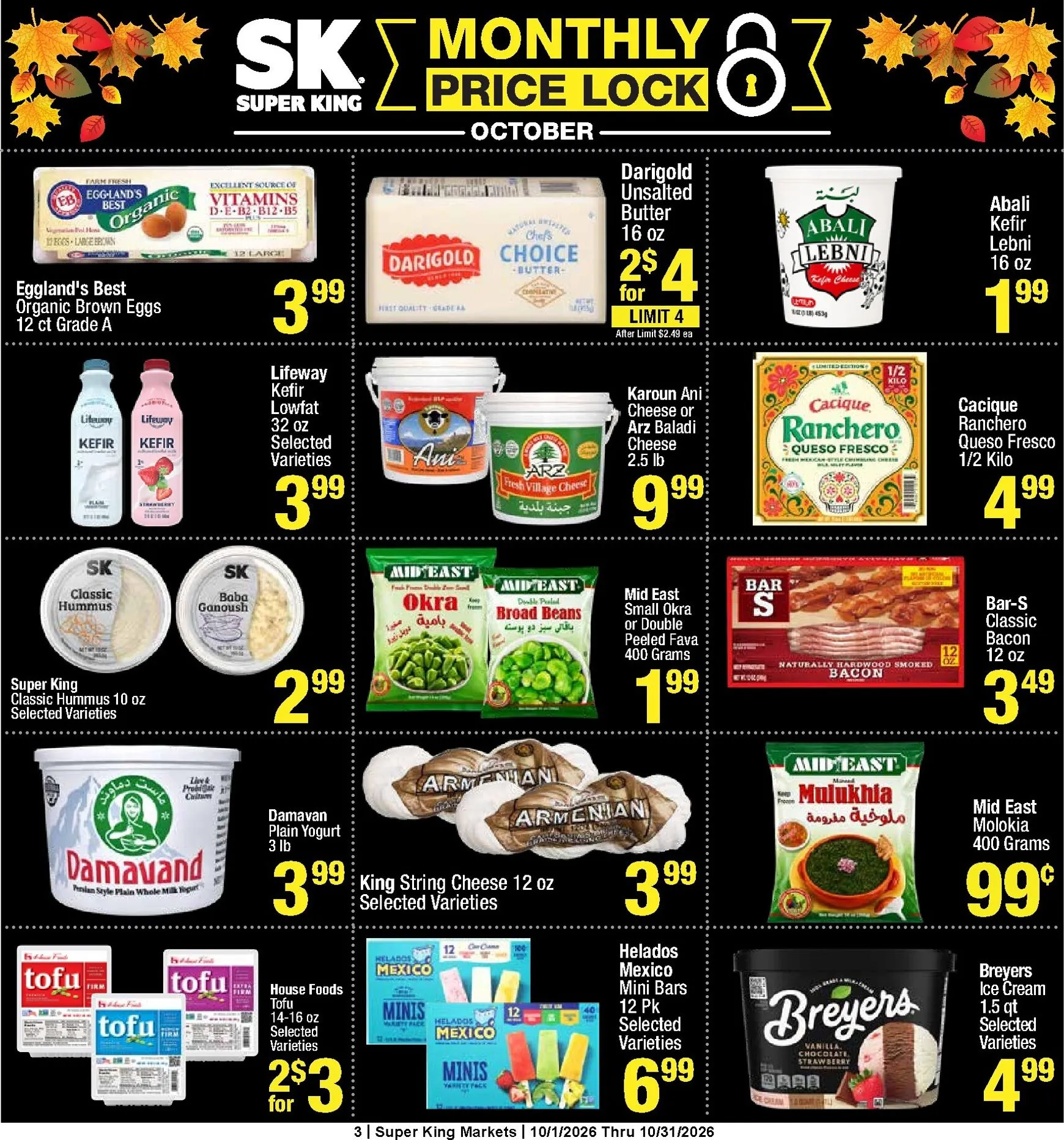Weekly promotion Current Super King - Monthly Price Lock leaflet valid from Thursday 10/01/2026 to Saturday 10/31/2026 spanning from October 1 to October 31 2026 - Page 3 for Catalogue 365