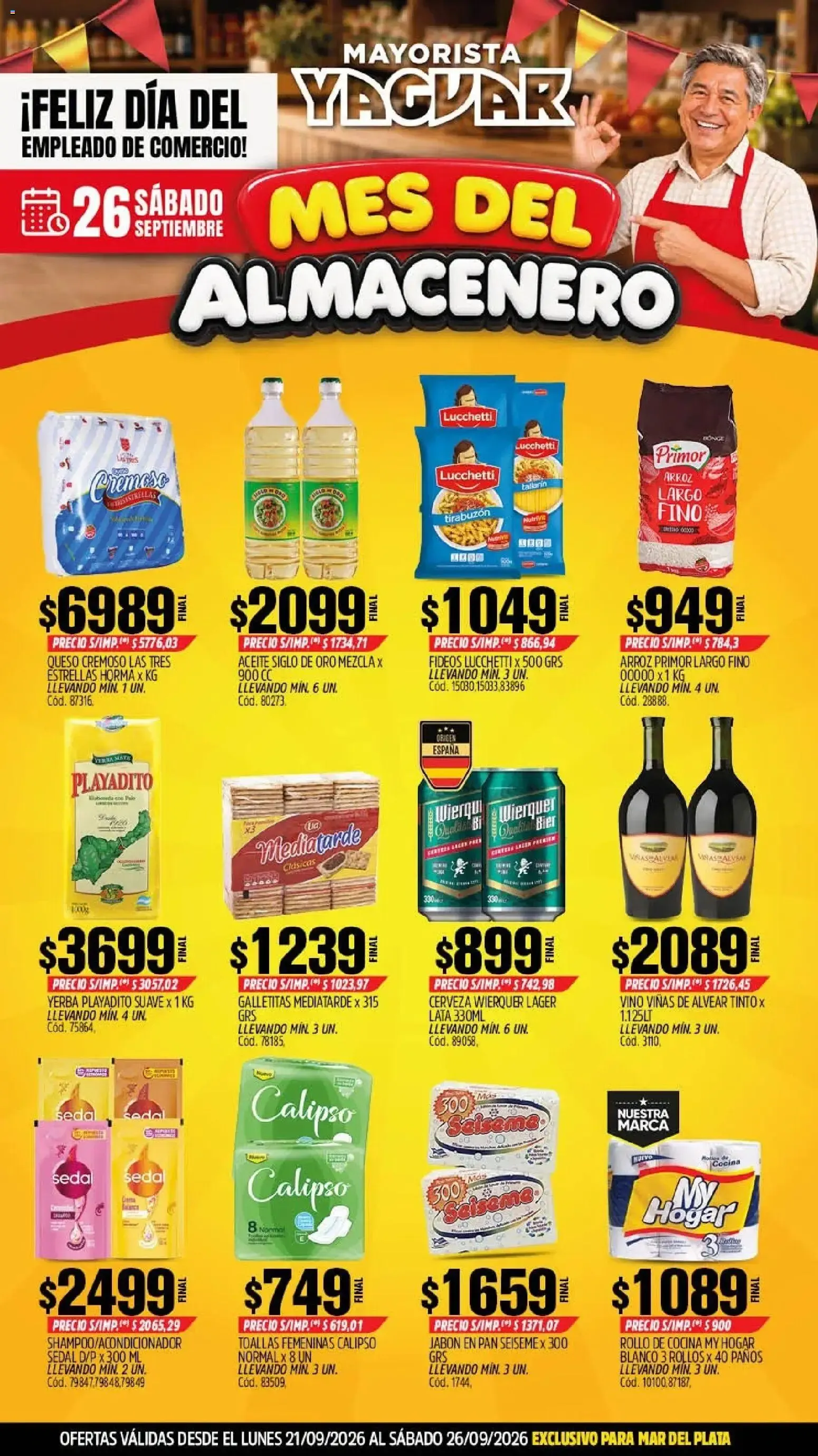 Ofertas de Yaguar - Oferta Semanal Mar del Plata del 21/09/2026 - 26/09/2026 21 de septiembre al 26 de septiembre 2026 - Página 1 del catálogo