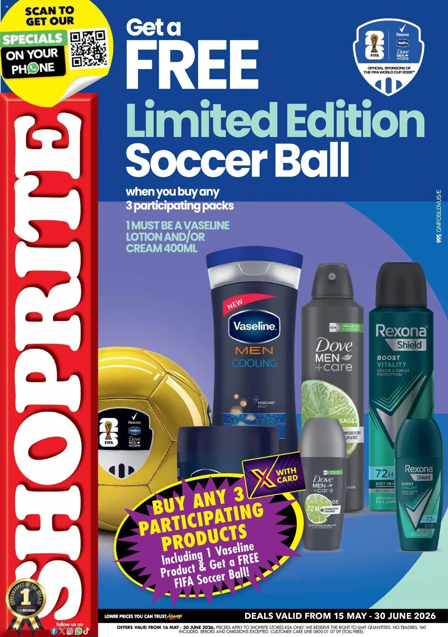 Shoprite: Promoción Balón de Fútbol FIFA 2026 Gratis from 15 May to 30 June 2026 - Catalogue Page 1