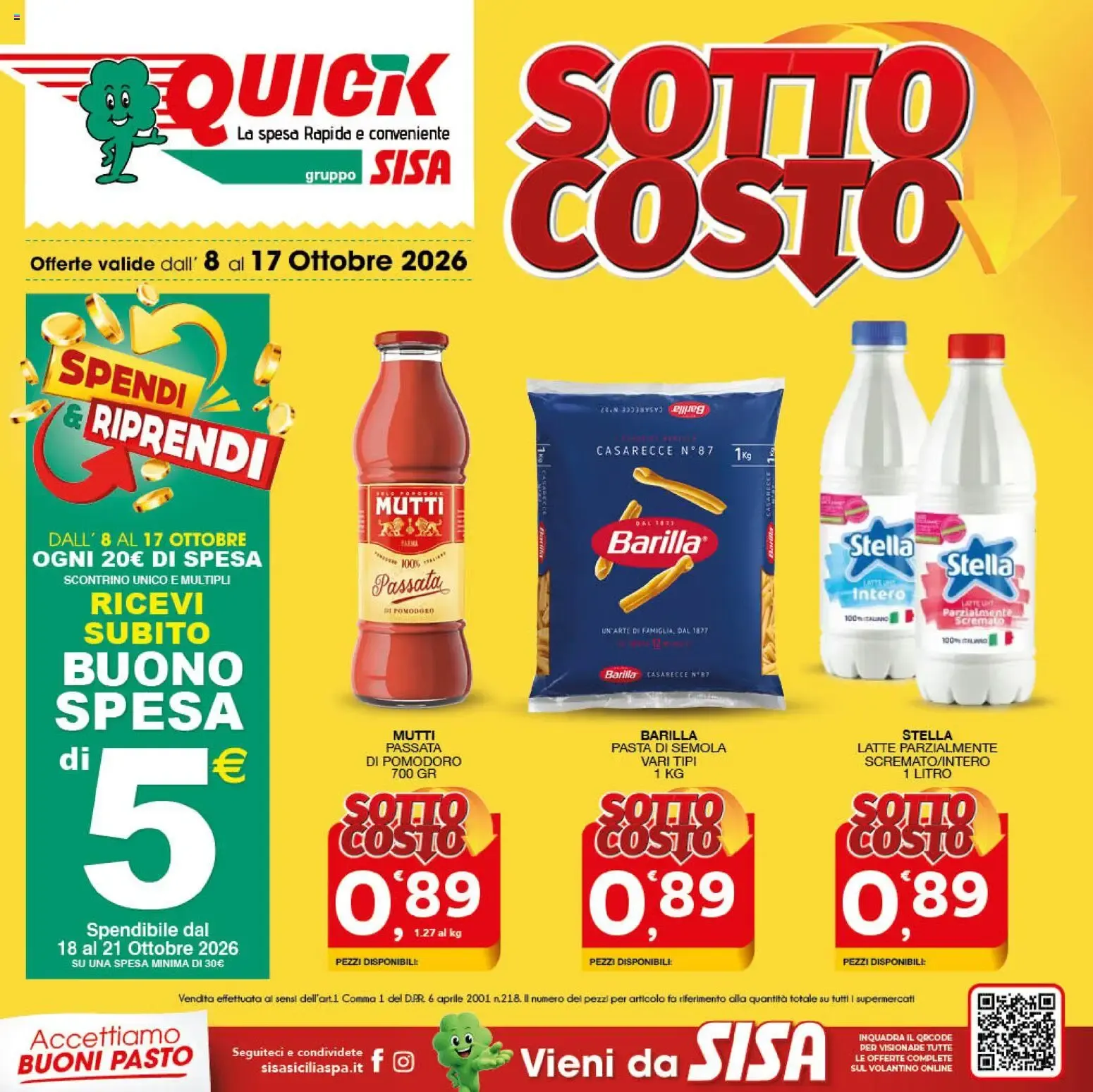 Nuovo SISA volantino Quick dal 08/10/2026 > offerte anteprima 🛍️ da 8 ottobre a 17 ottobre di 2026 - Pagina del volantino 1