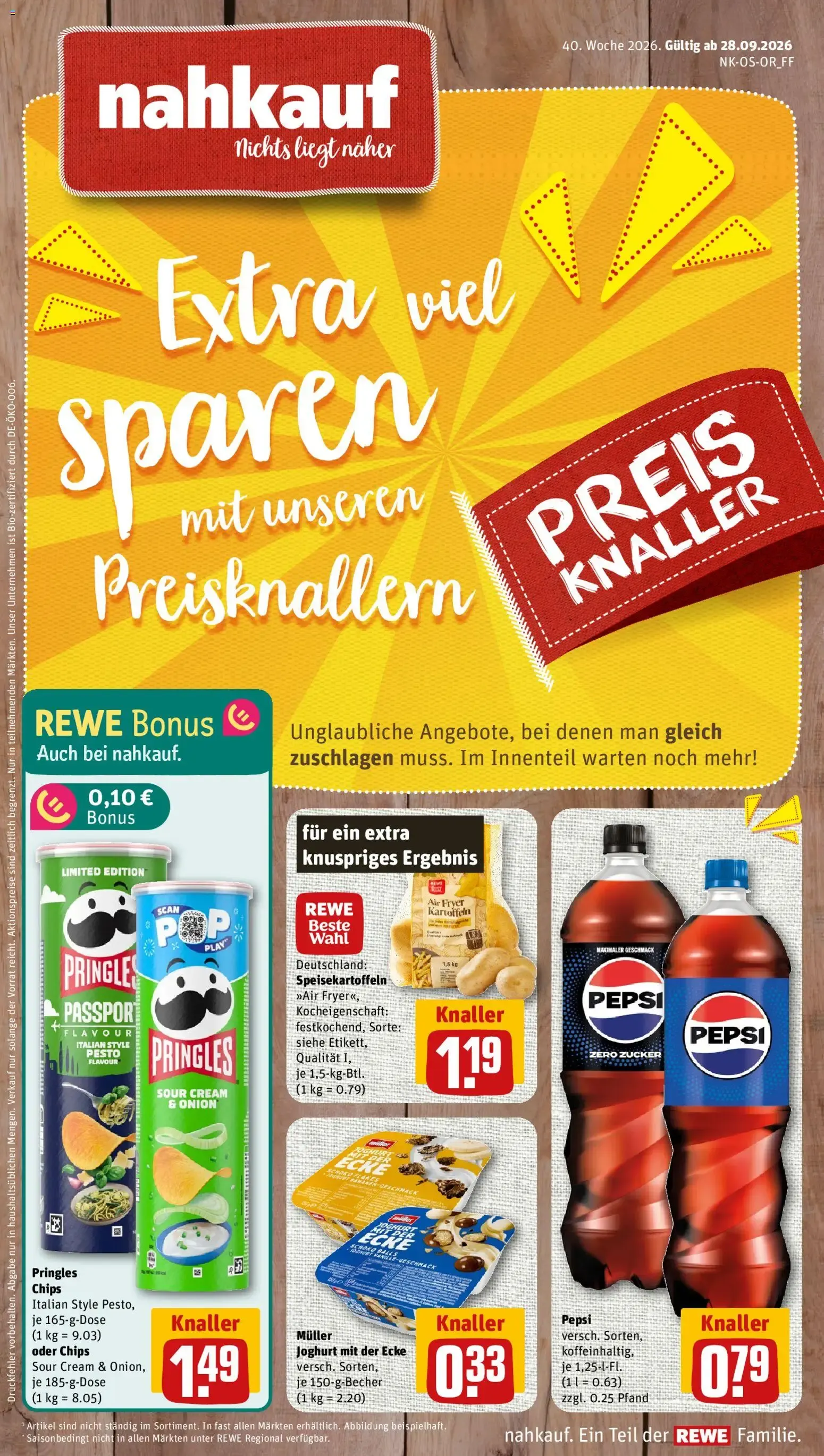 Nahkauf Prospekt (ab 28.09.2026) zum Blättern von 28. September bis 4. Oktober 2026 - Prospekt seite 1