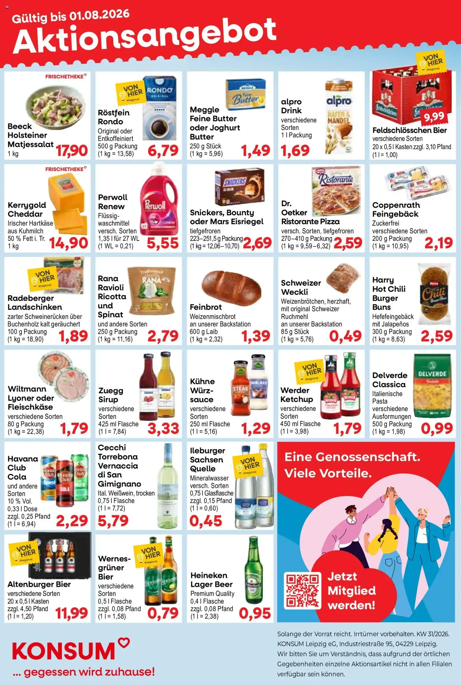 KONSUM Leipzig Aktionsangebot von 27. Juli bis 1. August 2026 - Prospekt seite 1