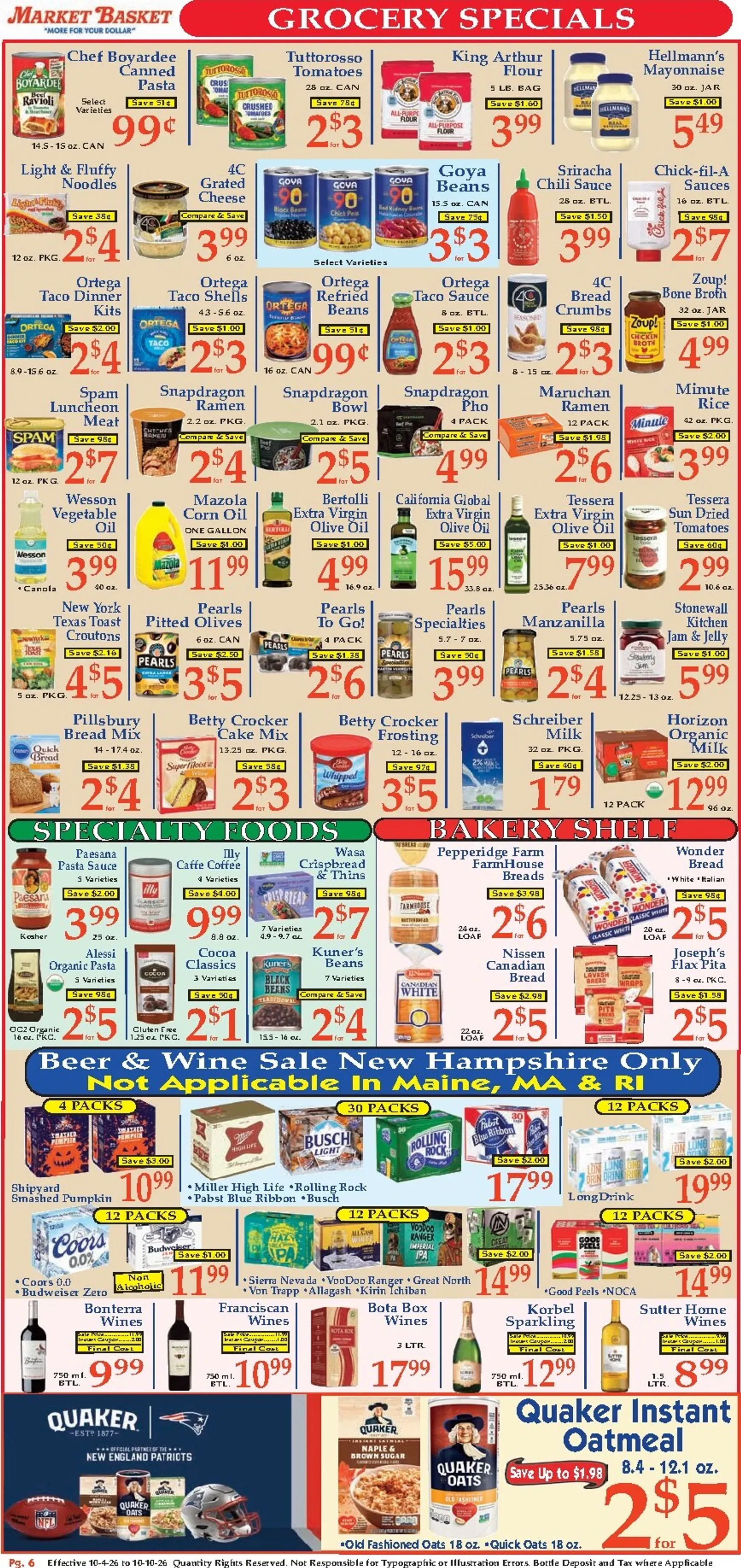 Weekly ad Market Basket: More for your Dollar from October 4 to October 10 2026 - Page 6