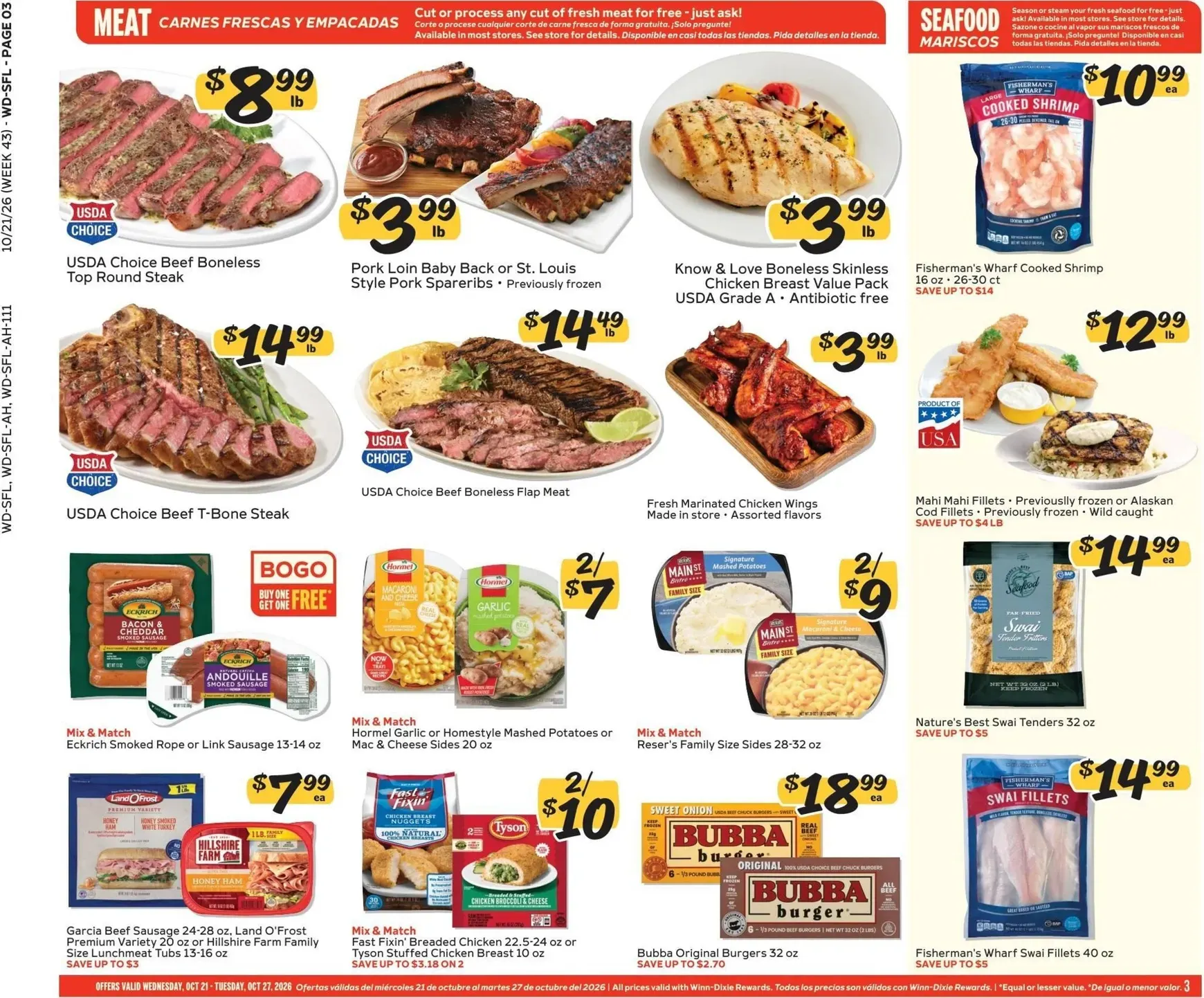 Weekly promotion Current Winn-Dixie leaflet valid from Wednesday 10/21/2026 to Tuesday 10/27/2026 spanning from October 21 to October 27 2026 - Page 3 for Catalogue 365