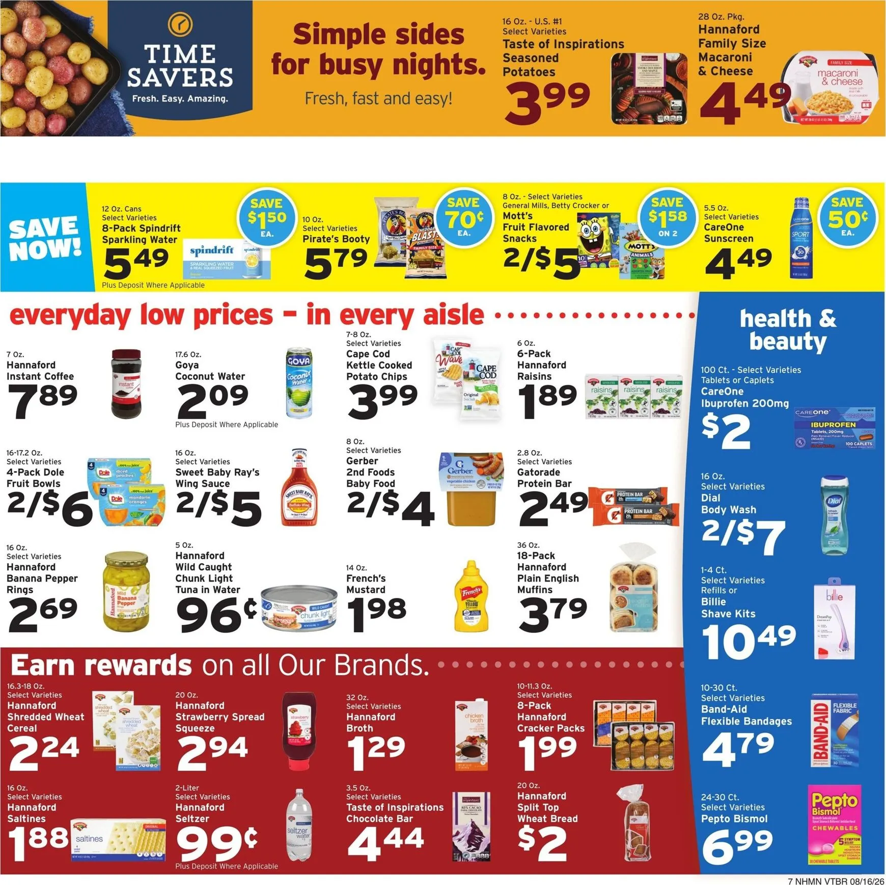 Weekly promotion Hannaford: Savings made easy. spanning from August 16 to August 22 2026 - Page 7 for Catalogue 365