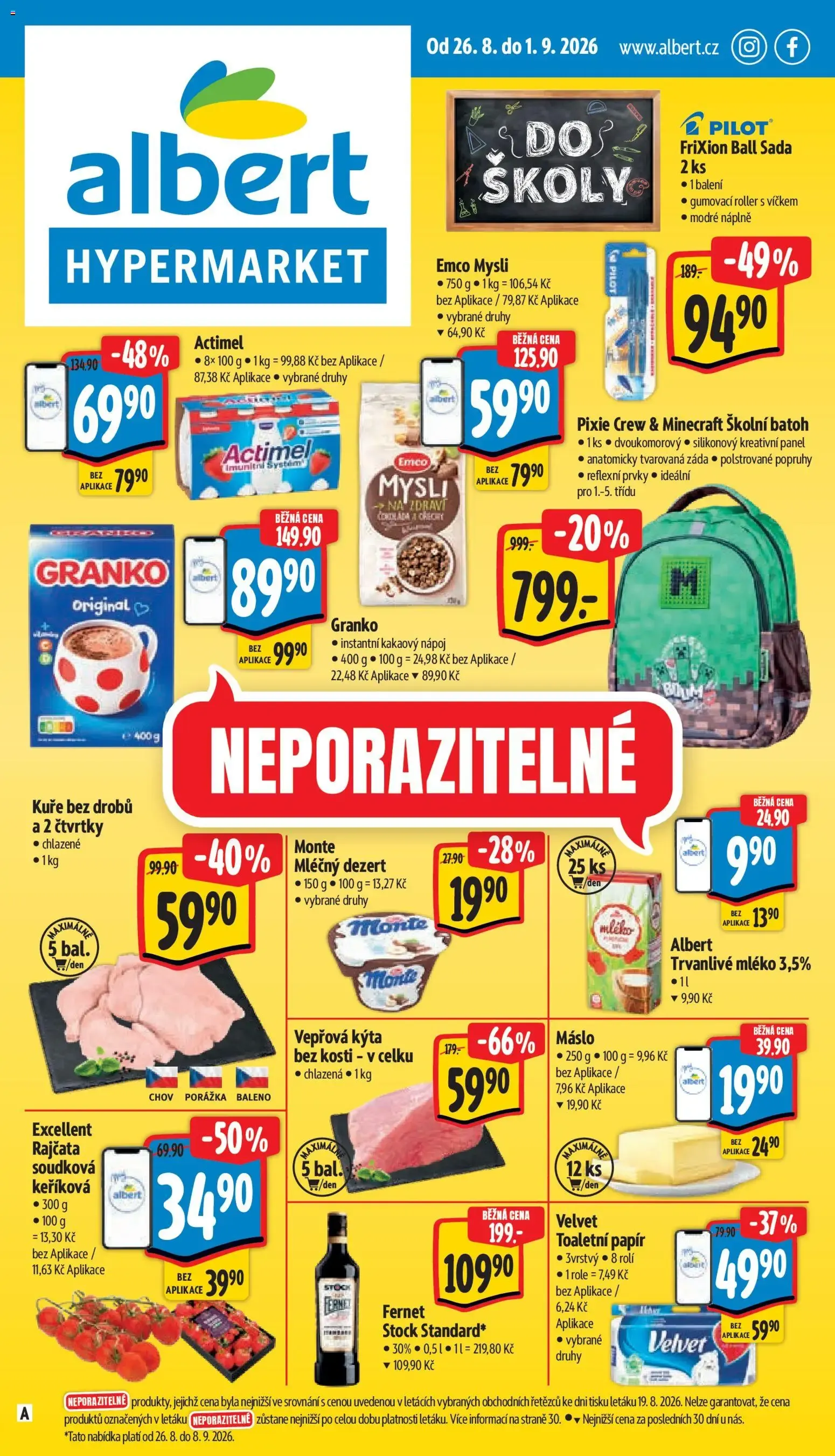 Albert leták - Hypermarket od 26.08.2026 - Akční leták - 26. srpna 8. září 2026 - Page 1
