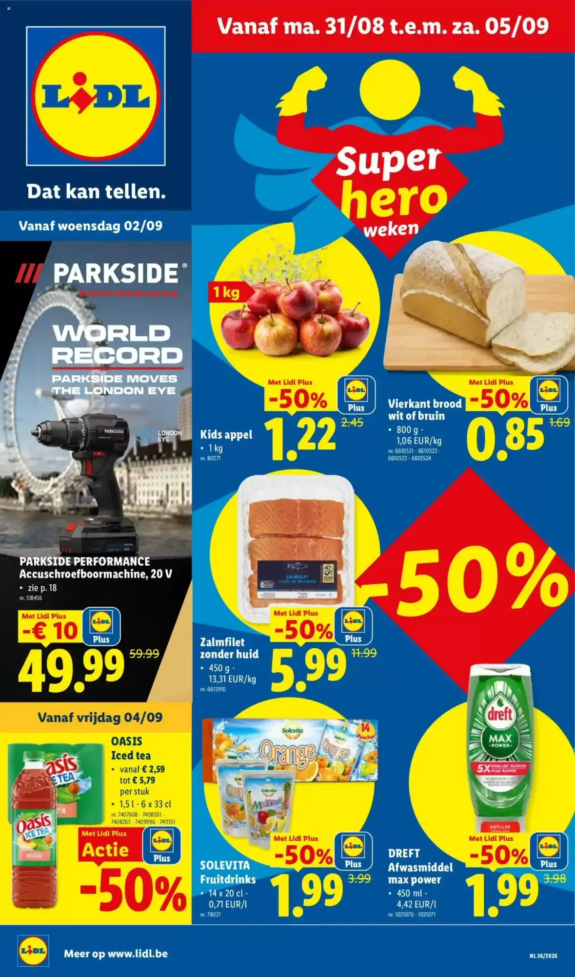 Super hero weken van 31 augustus tot 5 september 2026 - folder pagina 1