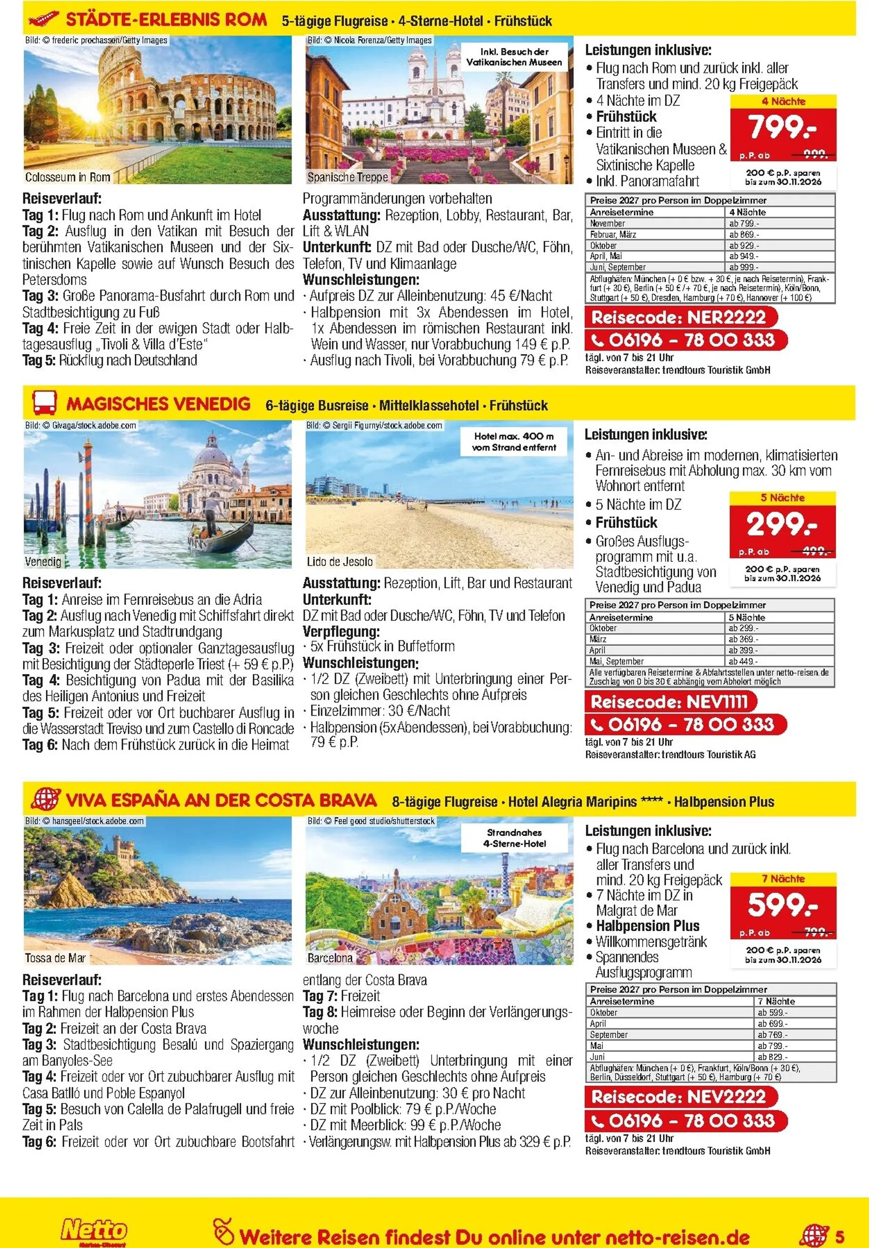 Netto Reisen Sonderausgabe von 15. Oktober bis 31. Oktober 2026 - Prospekt seite 5
