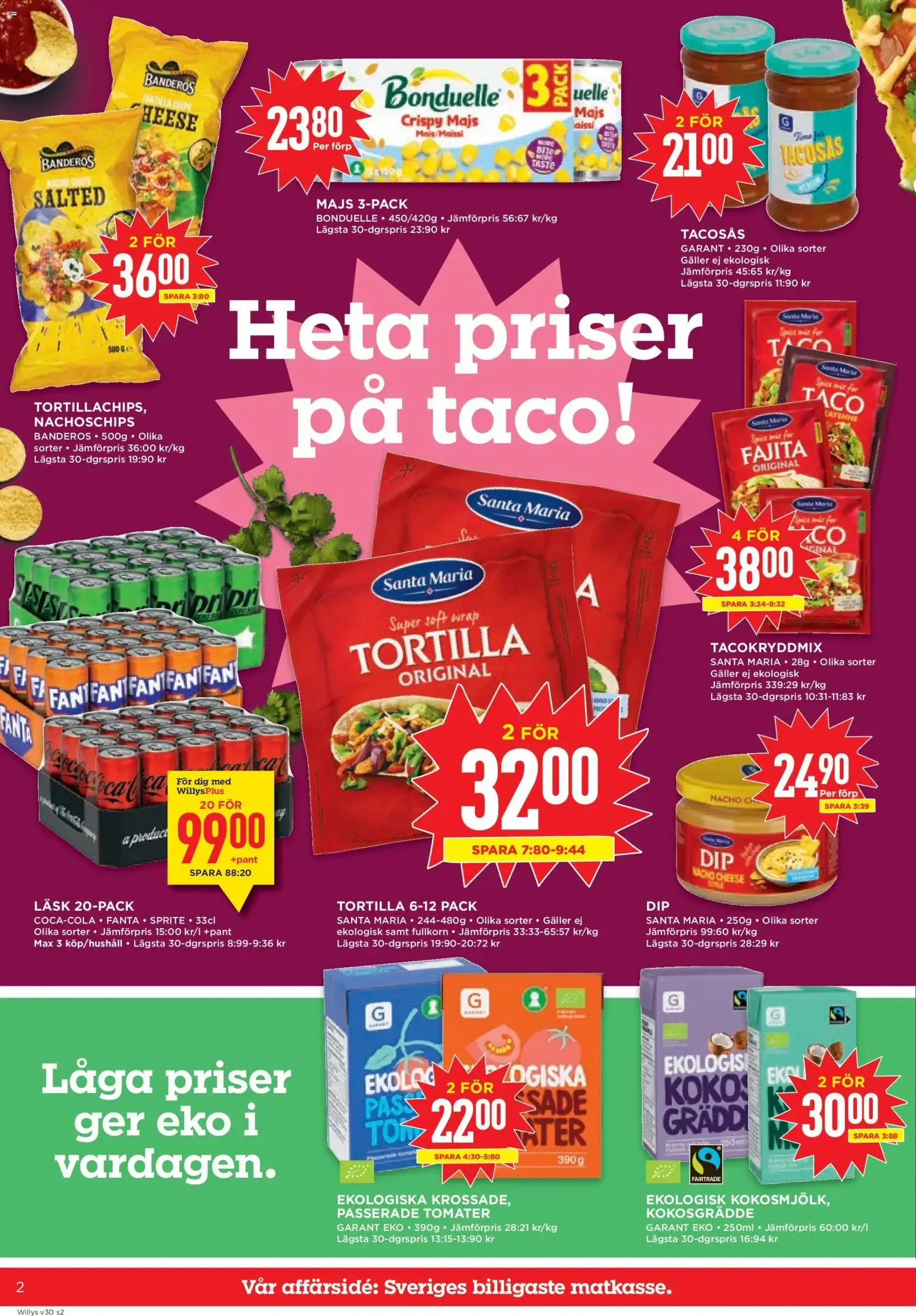 Willys erbjudanden från 20/07/2026 - 26/07/2026 > Reklamblad nuvarande rabatter från 20 juli till 26 juli 2026 - Reklamblad sidor 2