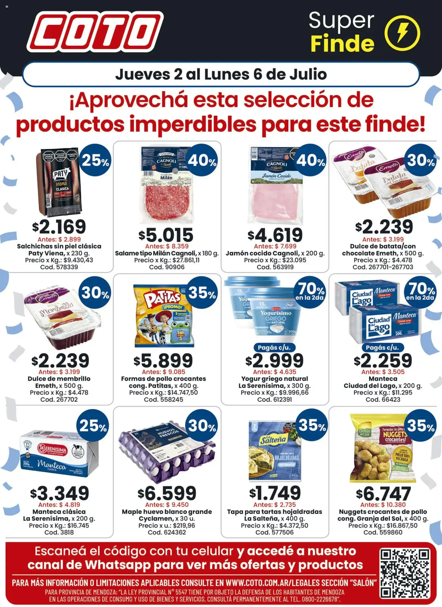 Ofertas de COTO Super Finde 2 de julio al 6 de julio 2026 - Página 1 del catálogo