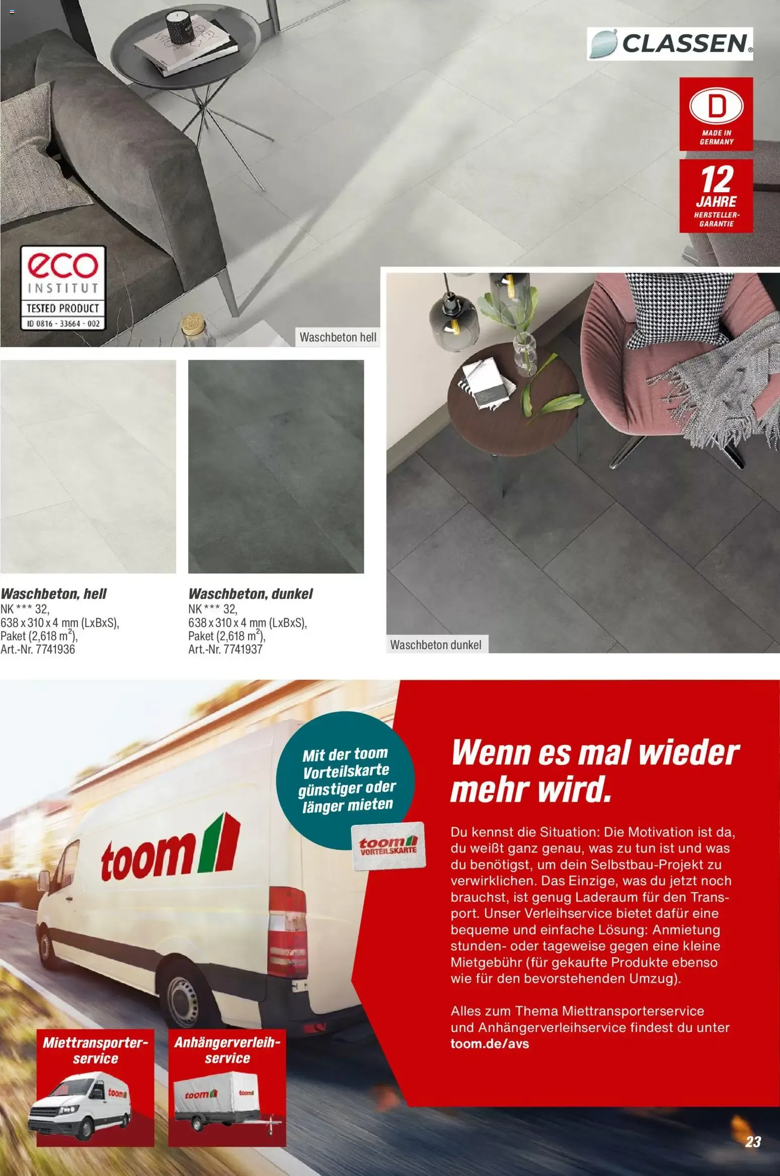 Toom Baumarkt Bodenbeläge & Zubehör (ab 01.01.2026) zum Blättern von 1. Januar bis 31. Dezember 2026 - Prospekt seite 23