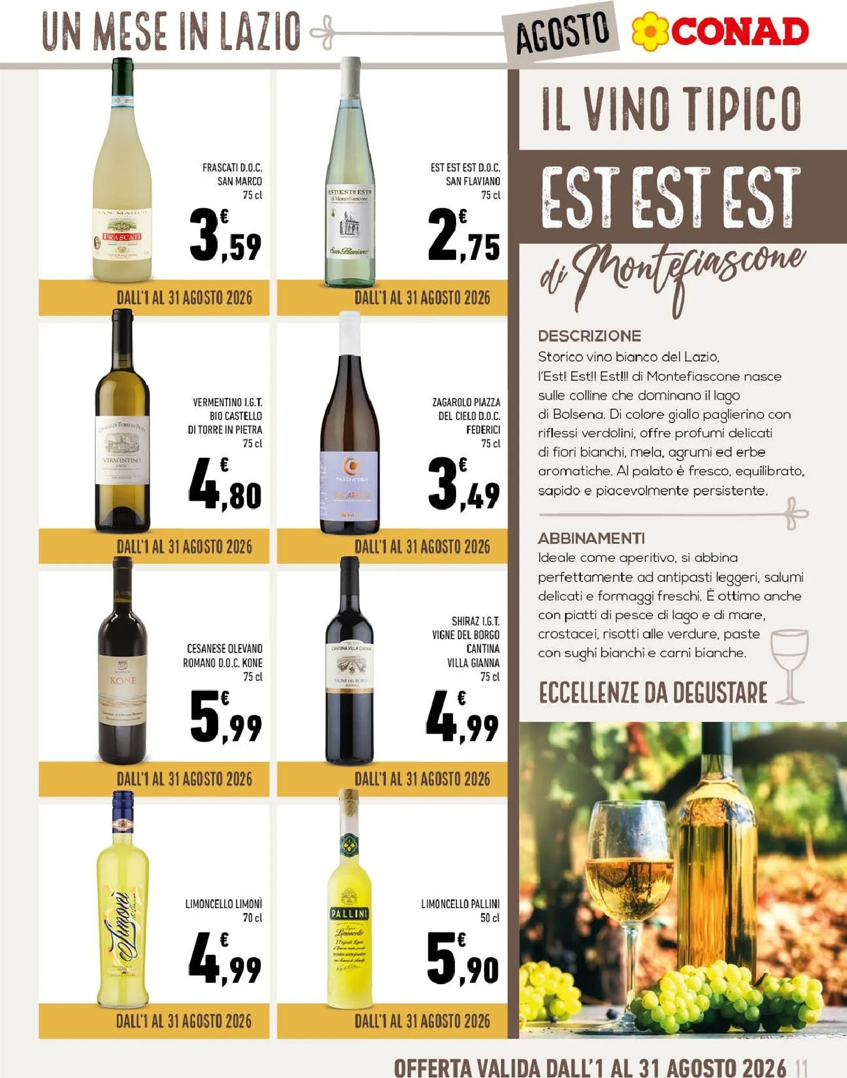 Volantino attuale di Conad - Un Mese in Lazio a Tavola valido dal sabato 01/08/2026 al lunedì 31/08/2026 da 1 agosto a 31 agosto di 2026 - Pagina del volantino 11
