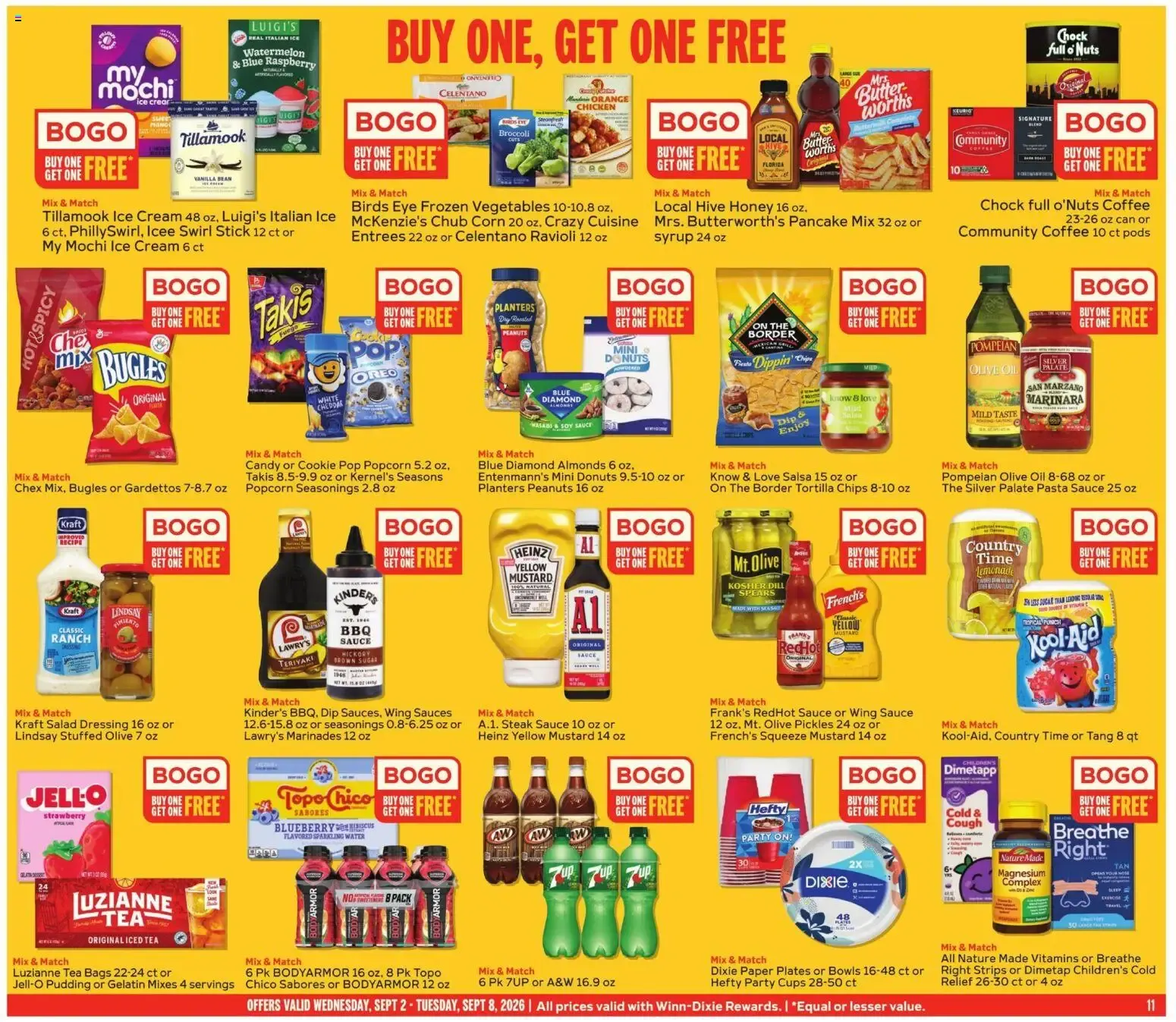 Weekly promotion Winn Dixie Weekly Ad (09/02 - 09/08 2026) - Flyer spanning from September 2 to September 8 2026 - Page 11 for Catalogue 365