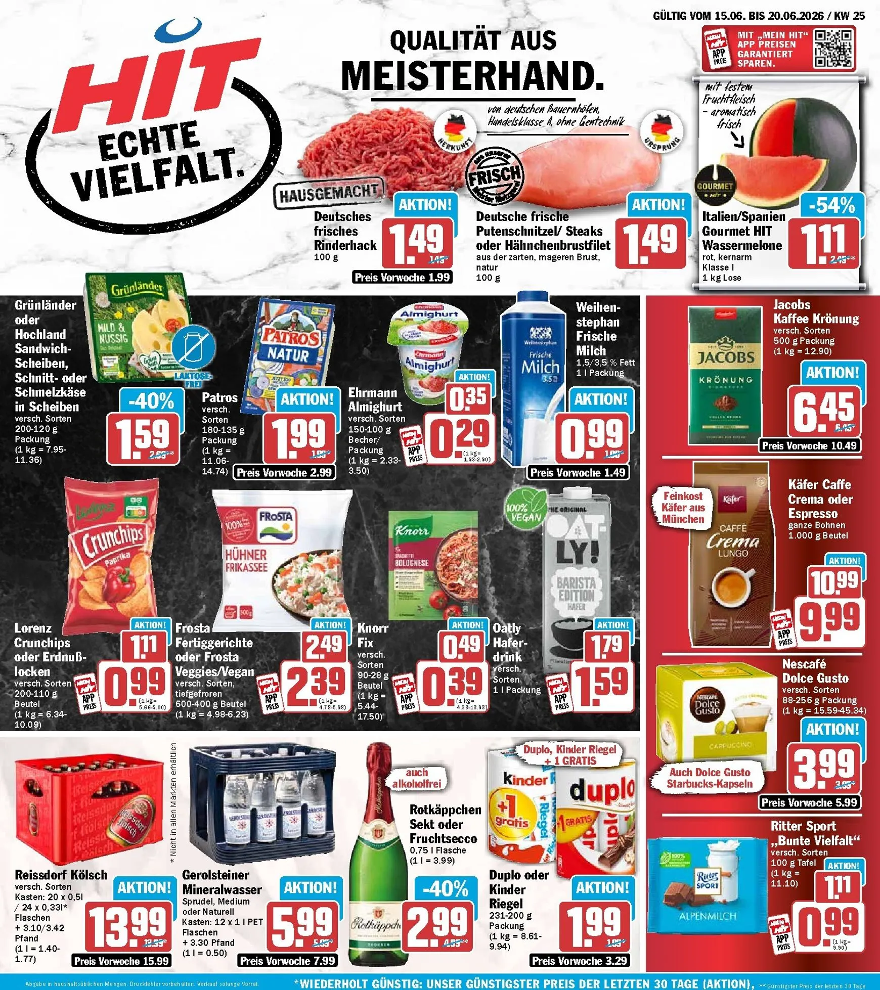 Hit Prospekt – von Montag 15.06.2026 bis Samstag 20.06.2026 von 15. Juni bis 20. Juni 2026 - Prospekt seite 1