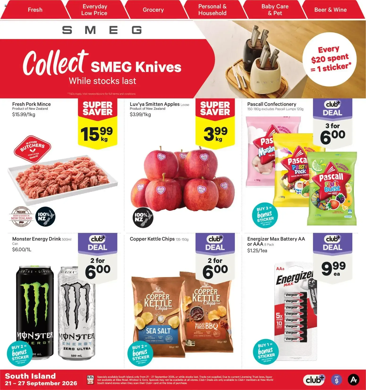 New World - Collect SMEG Knives & Weekly Specials from 21 September to 27 September 2026 - Catalogue Page 1