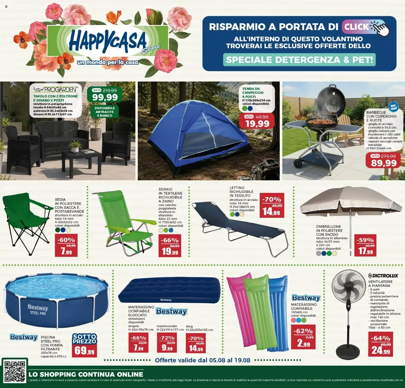 Volantino Happy Casa: Ofertas Hogar, Camping y Especial Detergenza & Pet