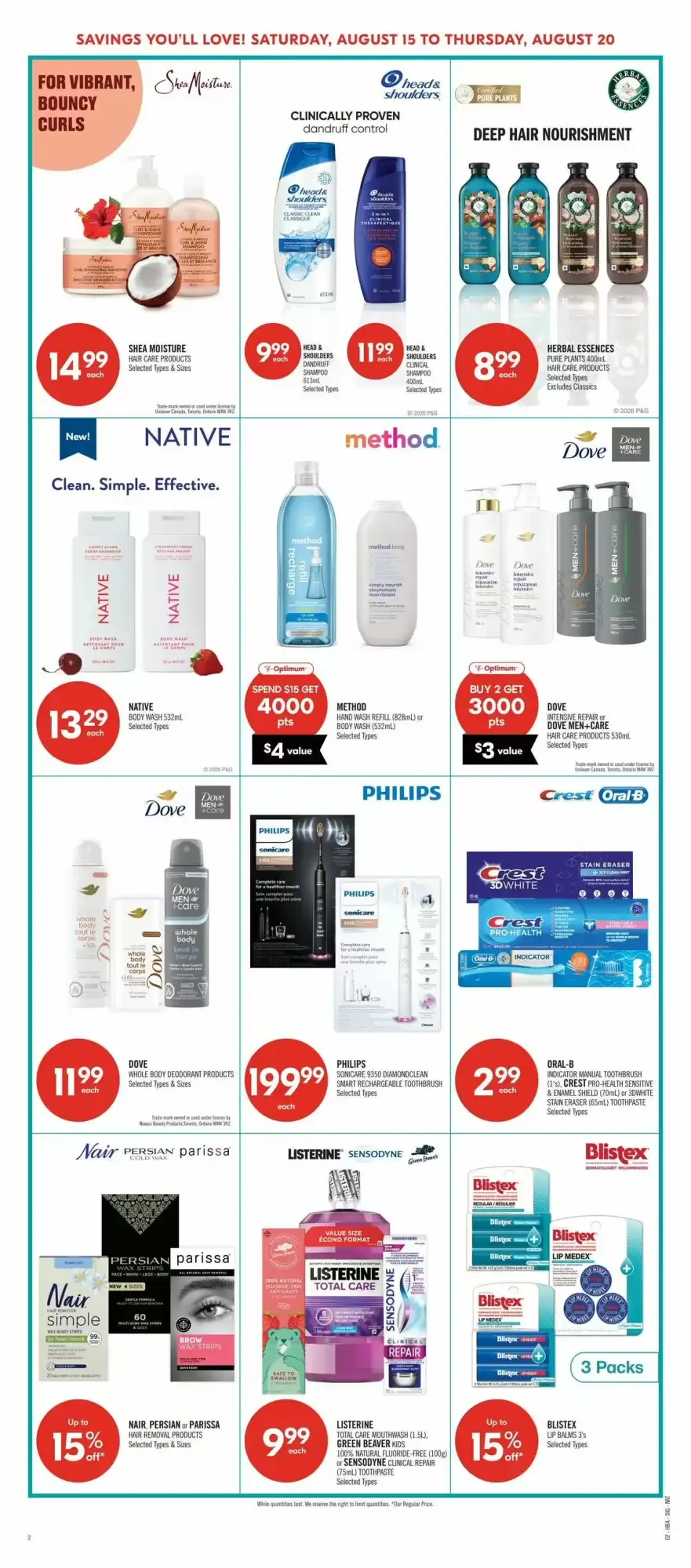 Shoppers Drug Mart flyer week 33 from August 15 to August 20 2026 - flyer page 15