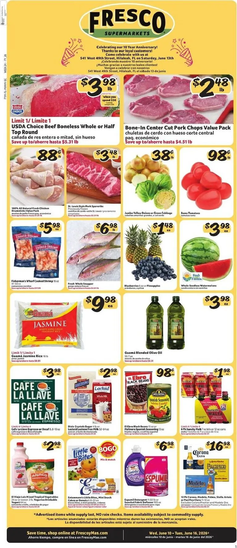 Fresco y Más leaflet valid from Wednesday 06/10/2026 to Tuesday 06/16/2026