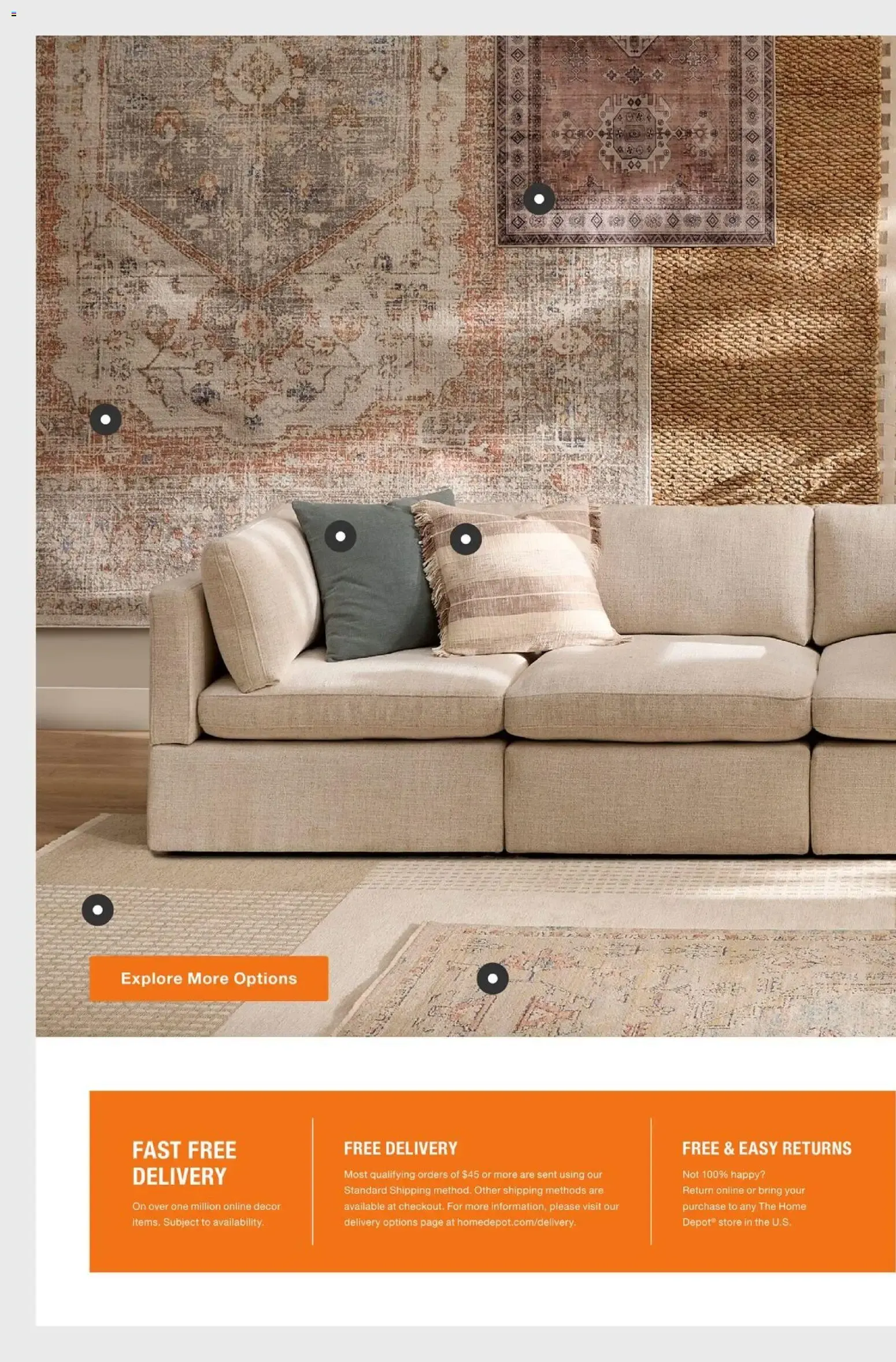 Weekly promotion Home Depot: Beautifully Livable - Hasta 30% OFF en muebles y decoración spanning from August 20 to September 7 2026 - Page 18 for Catalogue 365