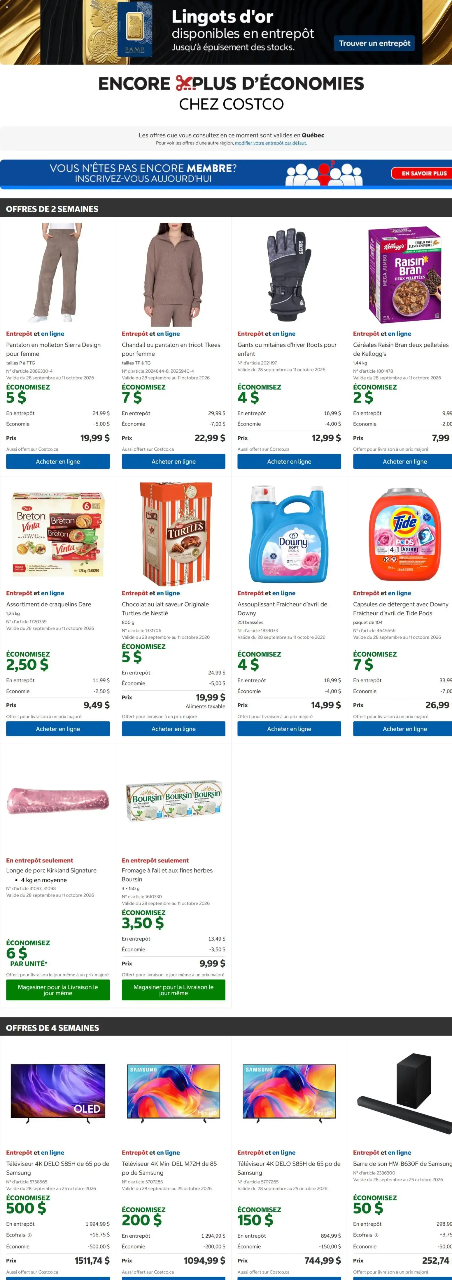 Costco circulaire from Sep 28, 2026 > weekly specials & deals from September 28 to October 11 2026 - flyer page 1