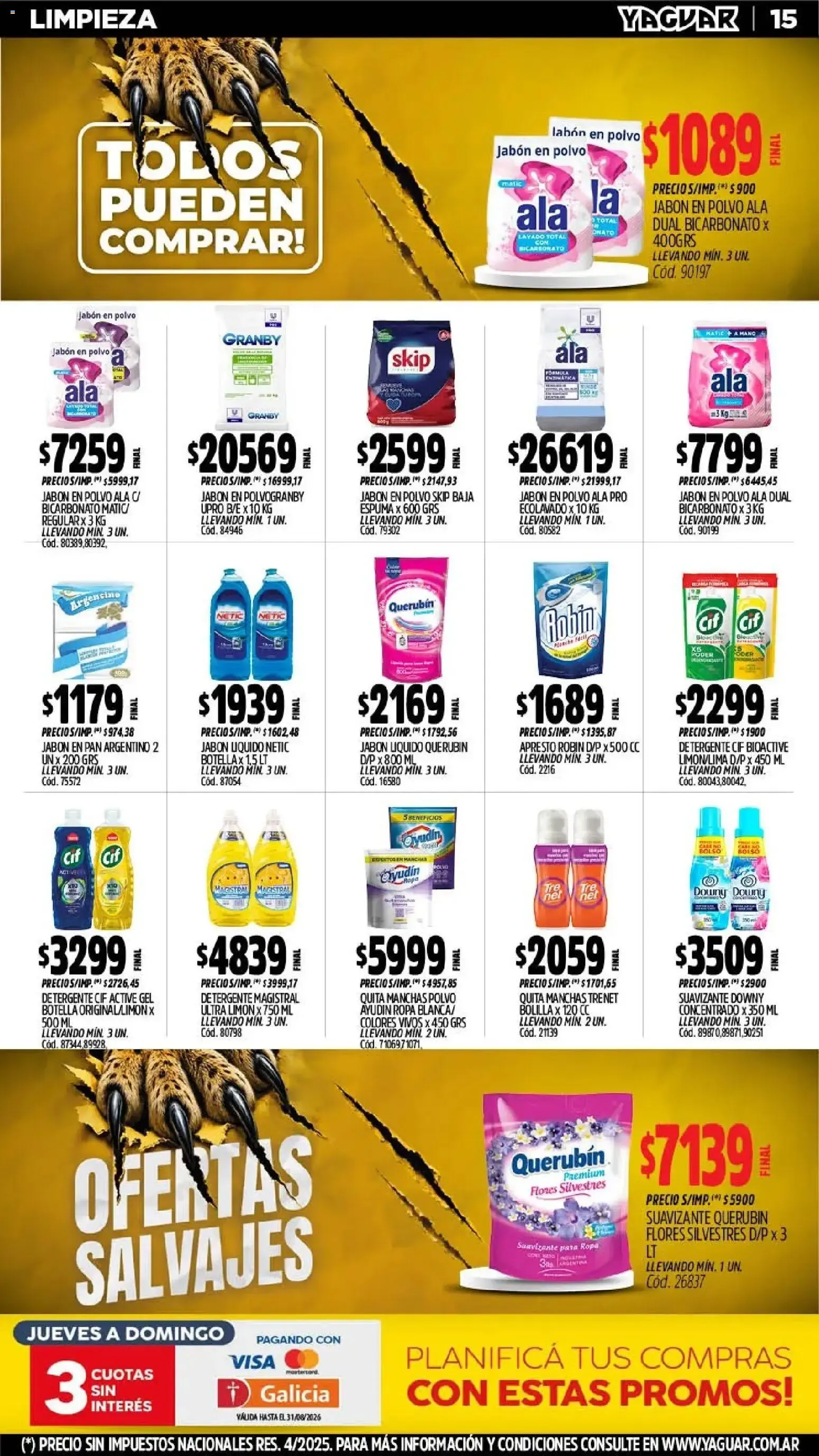 Ofertas de Mayorista Yaguar - Ofertas Salvajes Parque Chacabuco 3 de agosto al 9 de agosto 2026 - Página 16 del catálogo