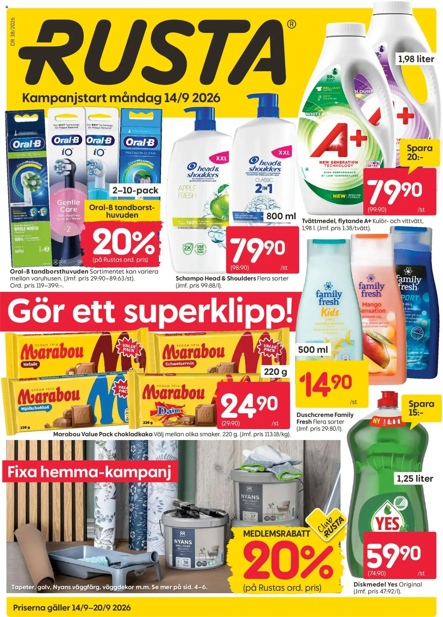 Rusta erbjudanden från 14/09/2026 - 20/09/2026 > Reklamblad nuvarande rabatter från 14 september till 20 september 2026 - Reklamblad sidor 1