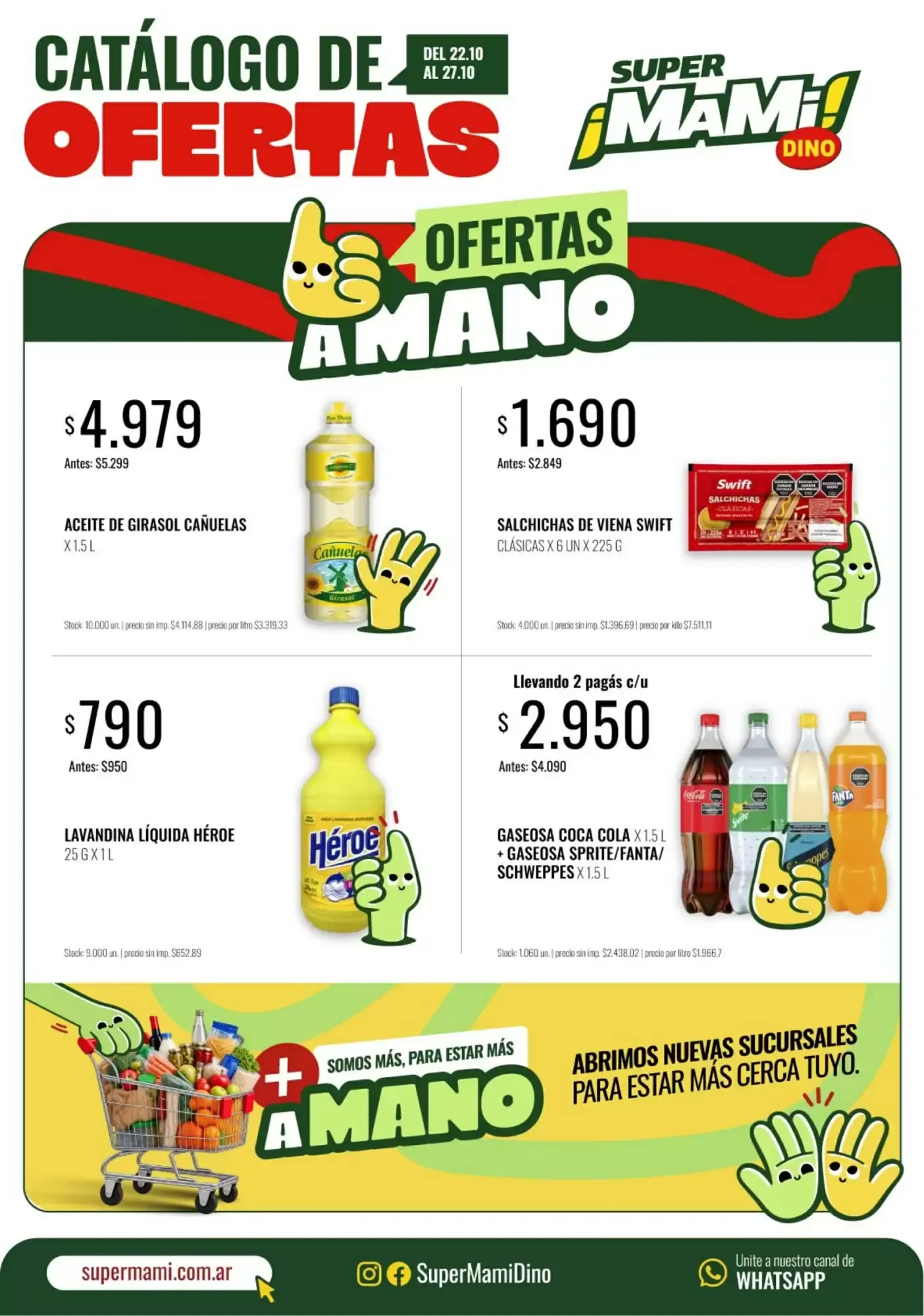 Ofertas de Catálogo de Ofertas Super Mami Dino - Ofertas A Mano 22 de octubre al 27 de octubre 2026 - Página 1 del catálogo