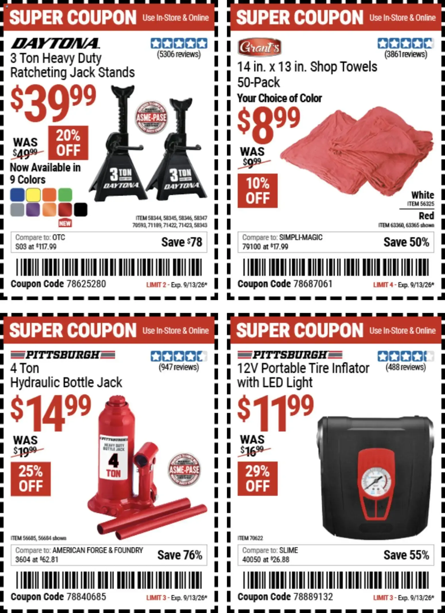 Weekly promotion Harbor Freight Coupon Deals spanning from August 31 to September 13 2026 - Page 13 for Catalogue 365
