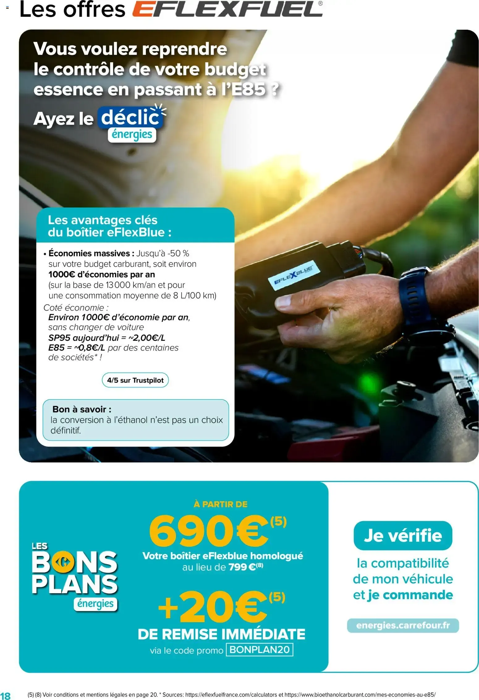 Carrefour énergies: Déclics ÉNERGIES. Todo sobre el ahorro de energía y los buenos planes negociados para ti. du 22 septembre au 31 octobre 2026 - Catalogue page 18